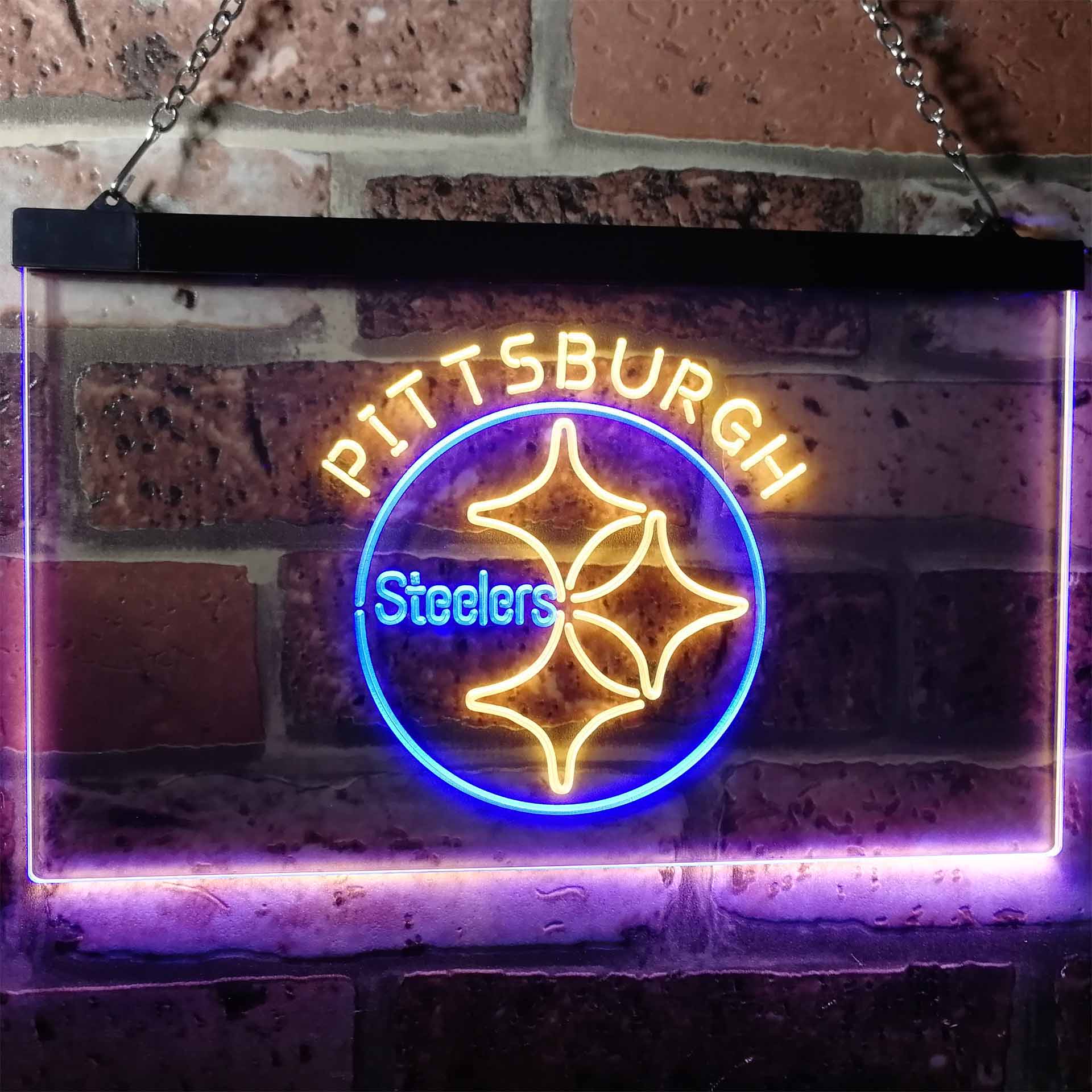 Pittsburgh Steelers Football Bar Decor LED Neon Sign