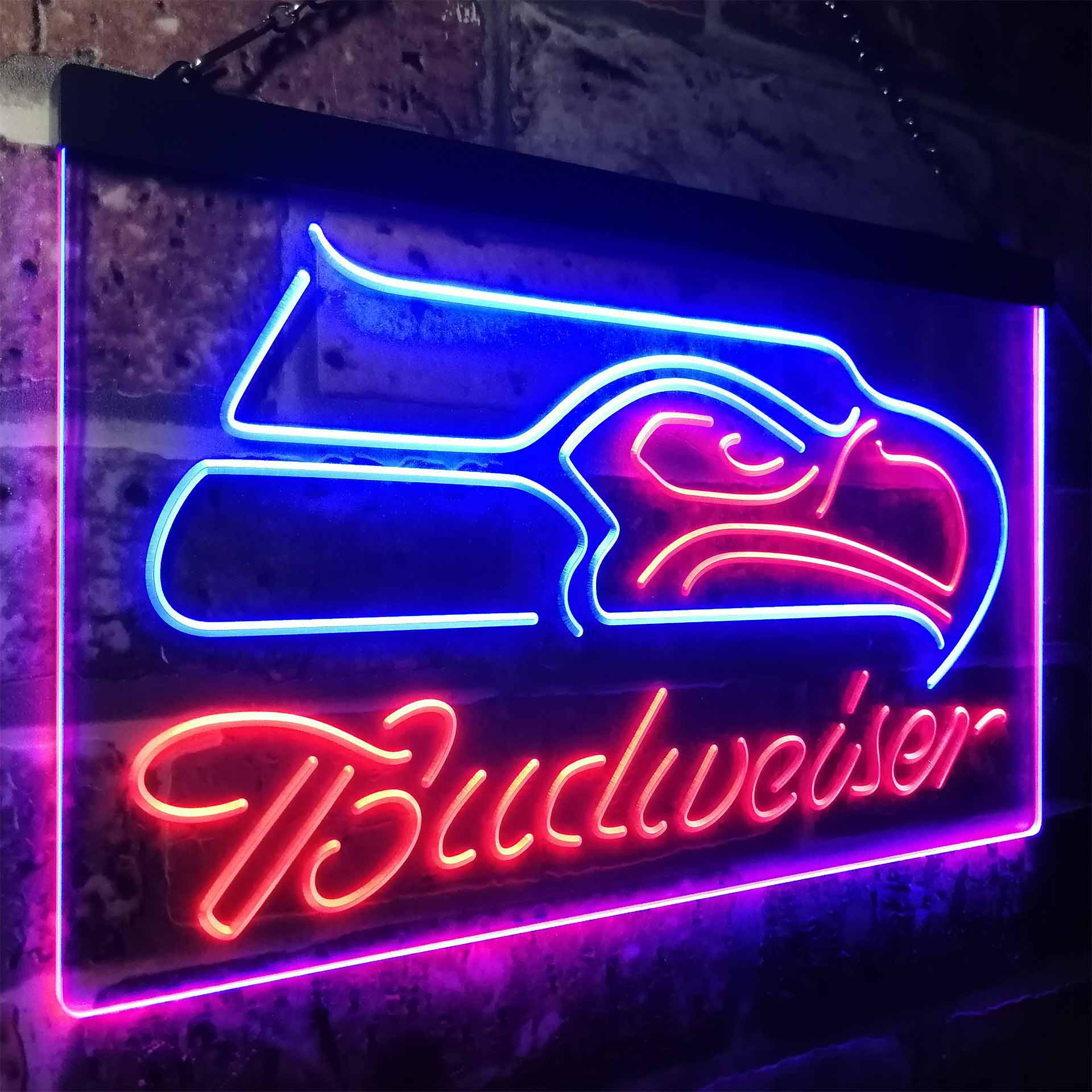 Seattle Seahawks Budweiser LED Neon Sign