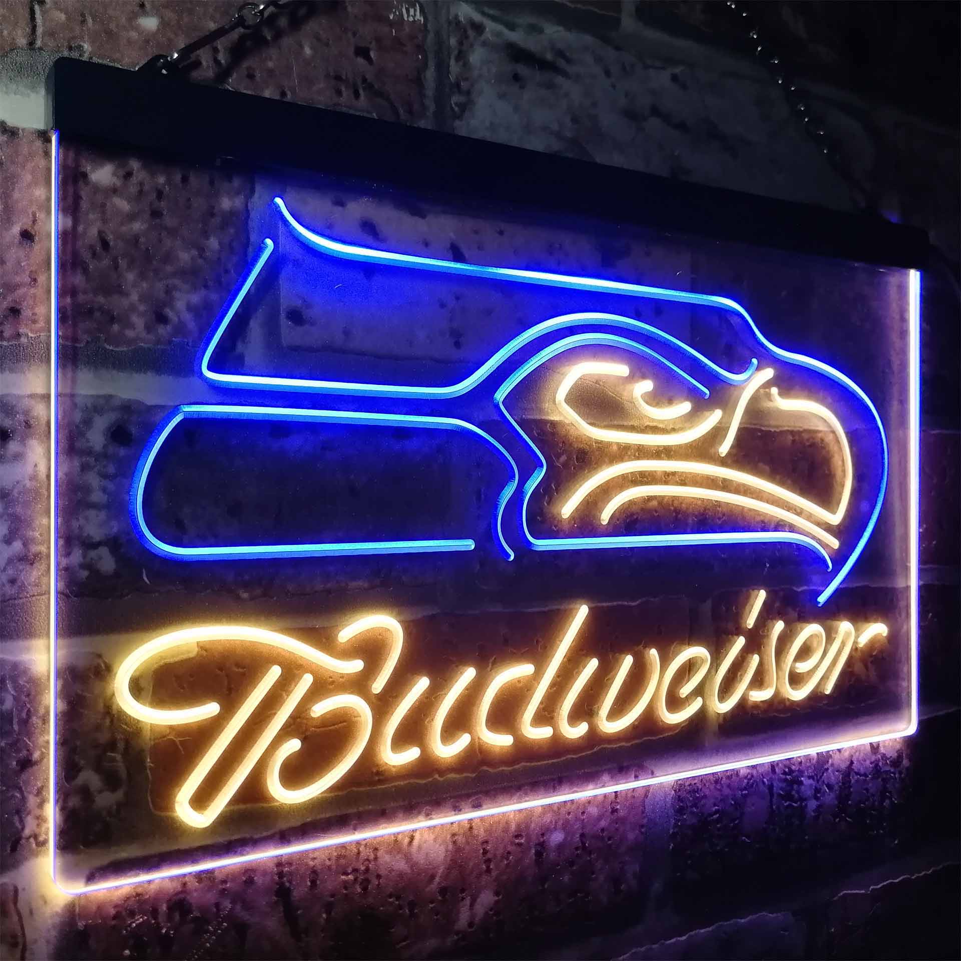 Seattle Seahawks Budweiser LED Neon Sign