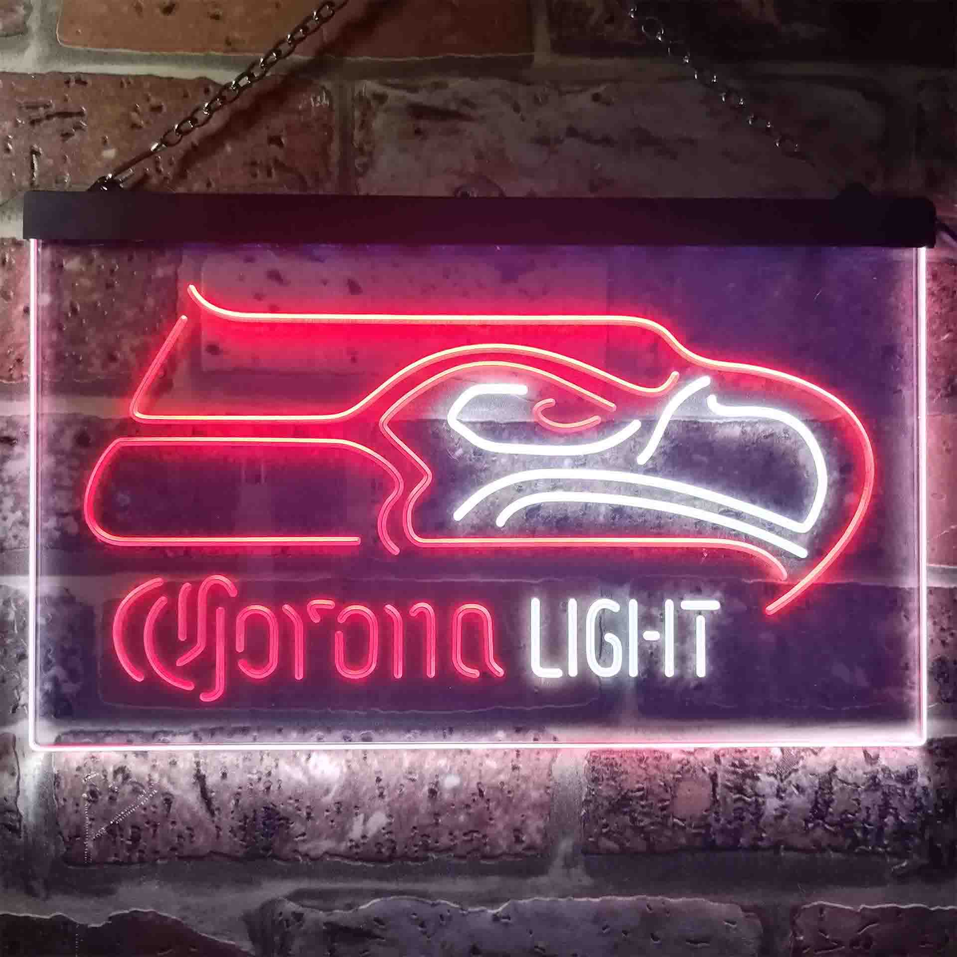 Seattle Seahawks Corona Light LED Neon Sign