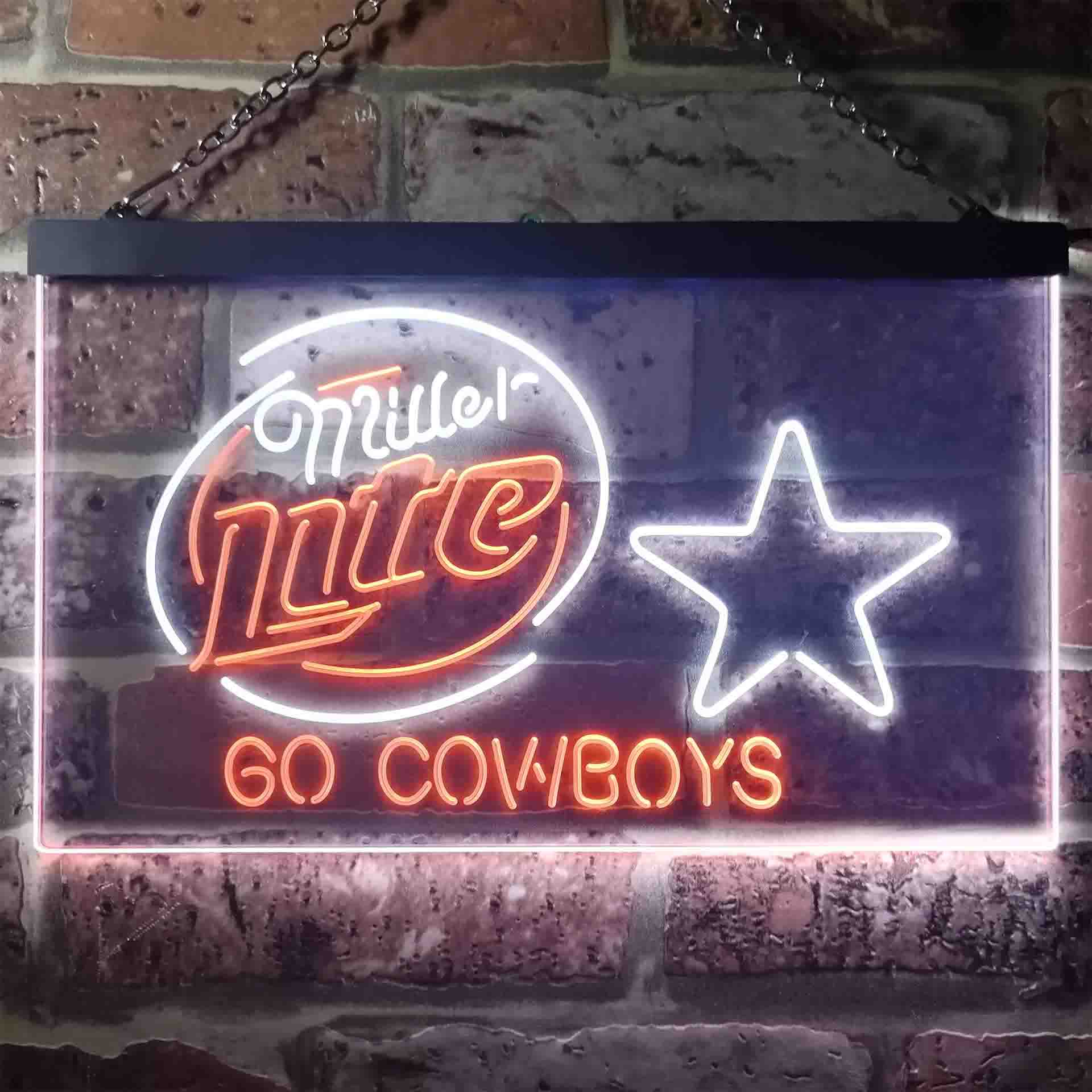 Miller Lite Dallas Cowboys Go LED Neon Sign