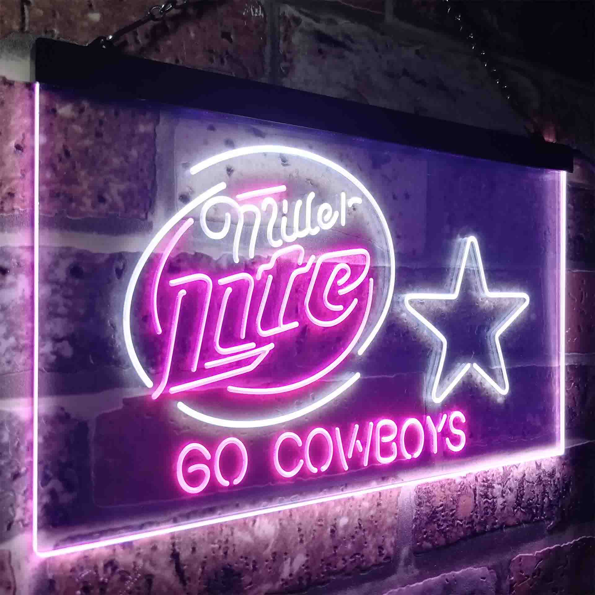 Miller Lite Dallas Cowboys Go LED Neon Sign