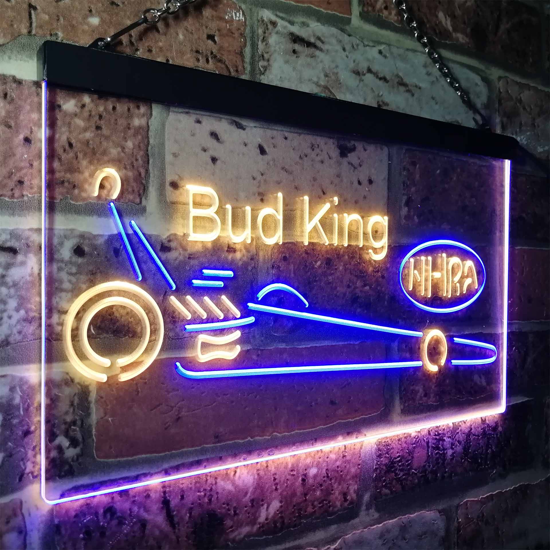 Buds King NHRA League Club Dragster LED Neon Sign