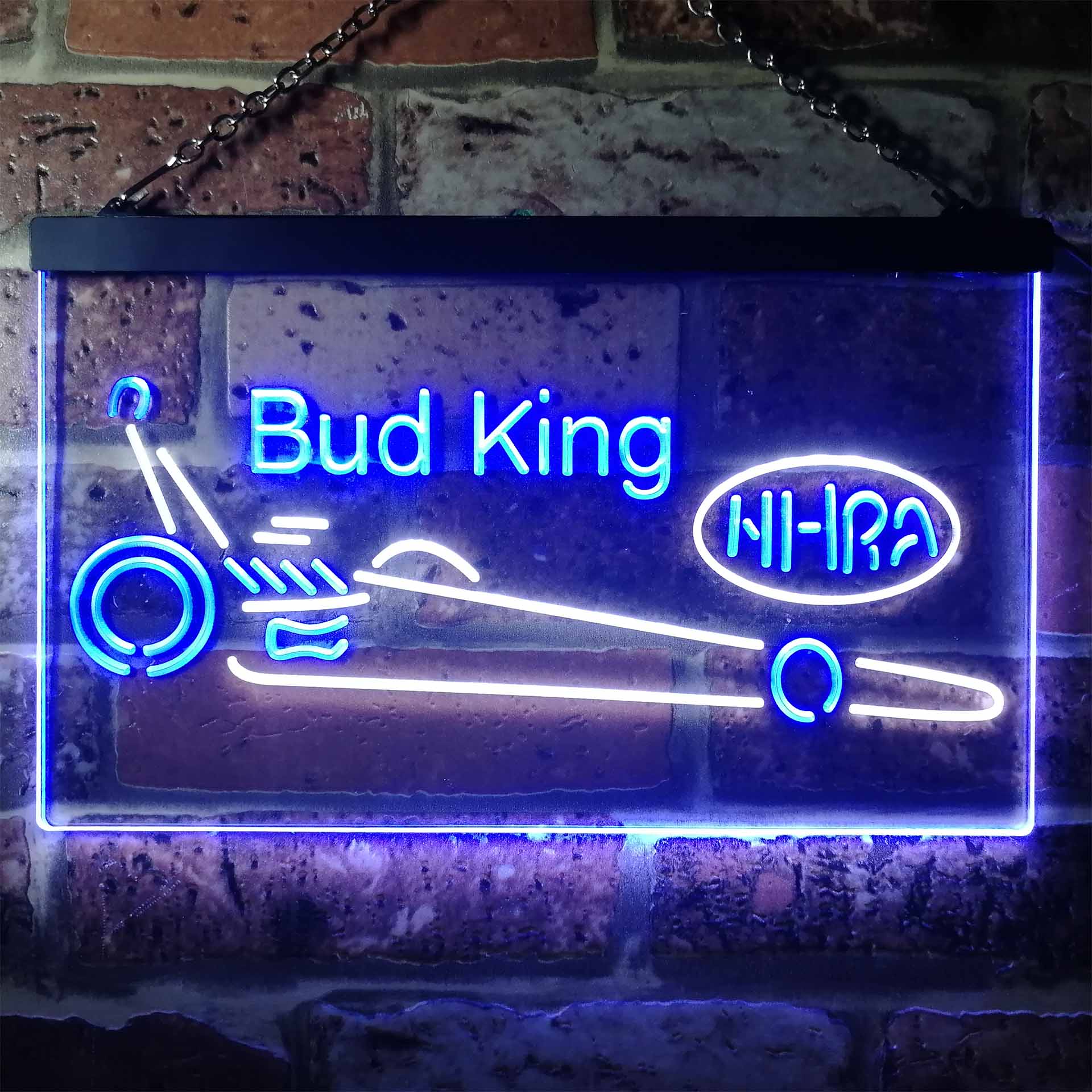 Buds King NHRA League Club Dragster LED Neon Sign