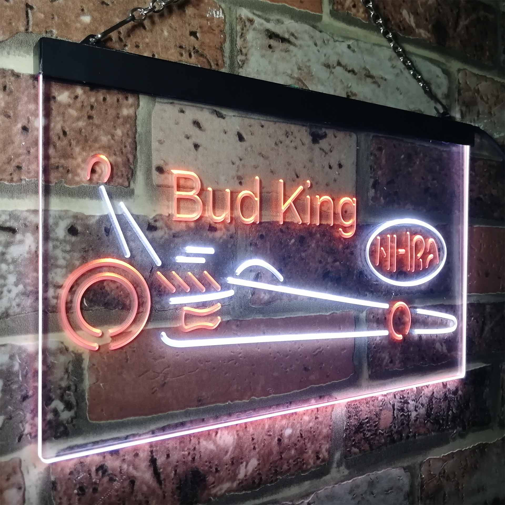 Buds King NHRA League Club Dragster LED Neon Sign