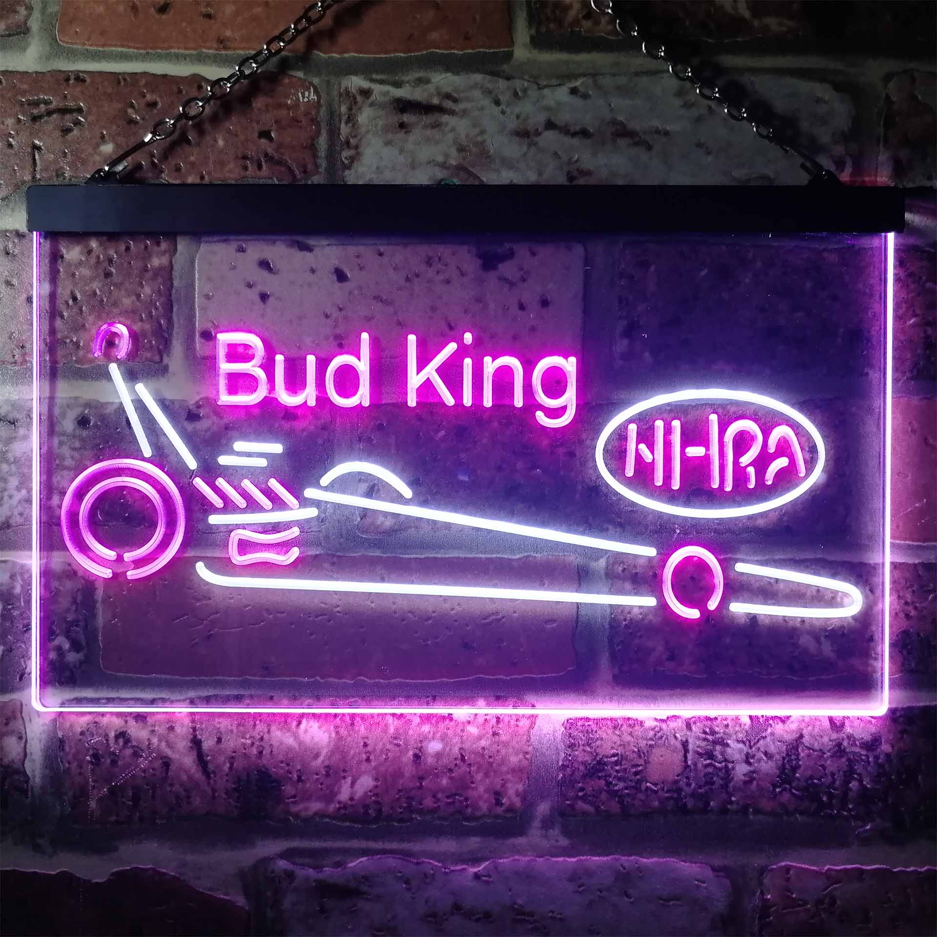 Buds King NHRA League Club Dragster LED Neon Sign