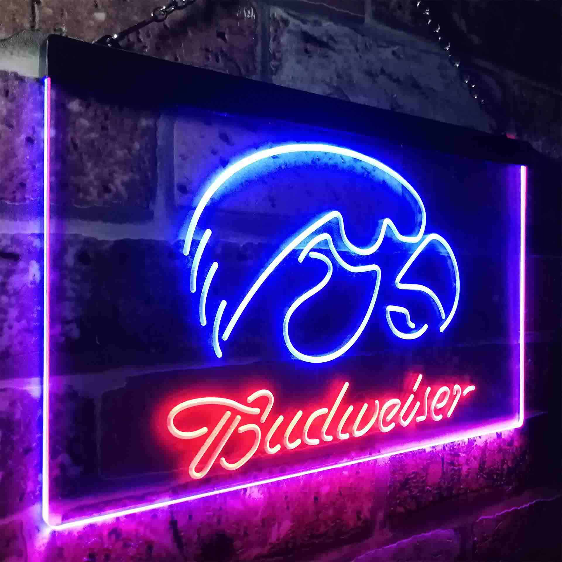 Budweiserss University Of Lowa Sport Team Club LED Neon Sign