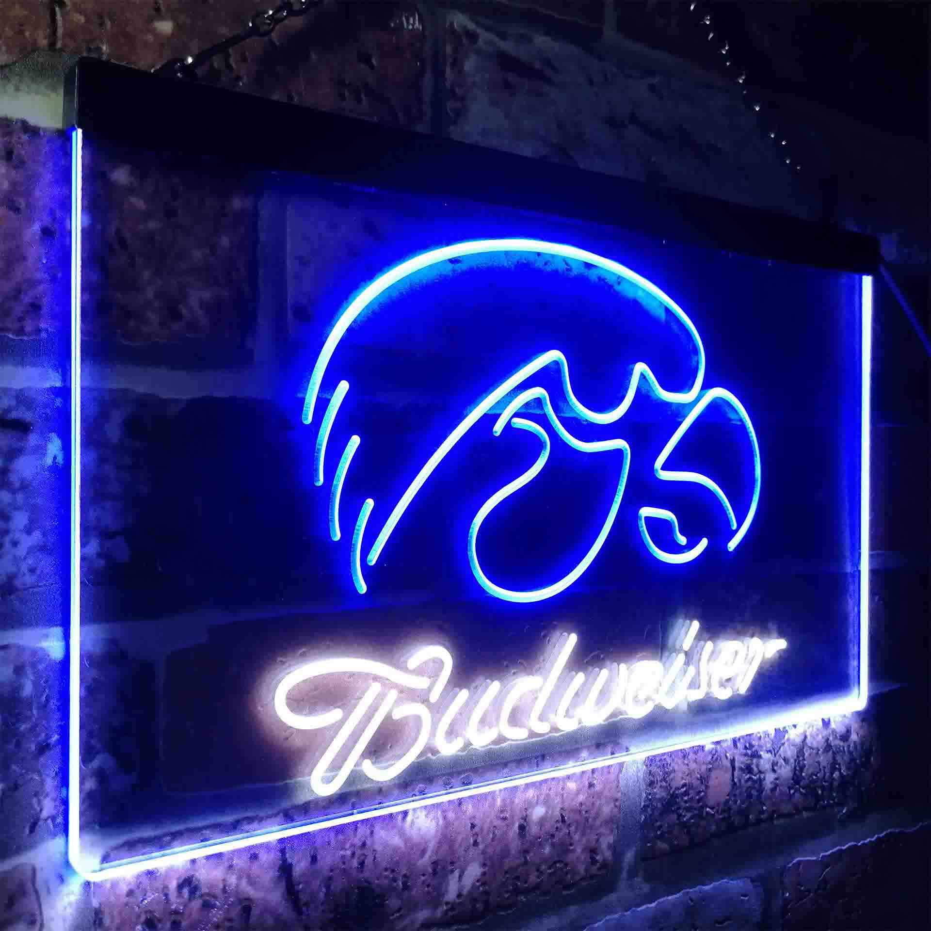 Budweiserss University Of Lowa Club LED Neon Sign