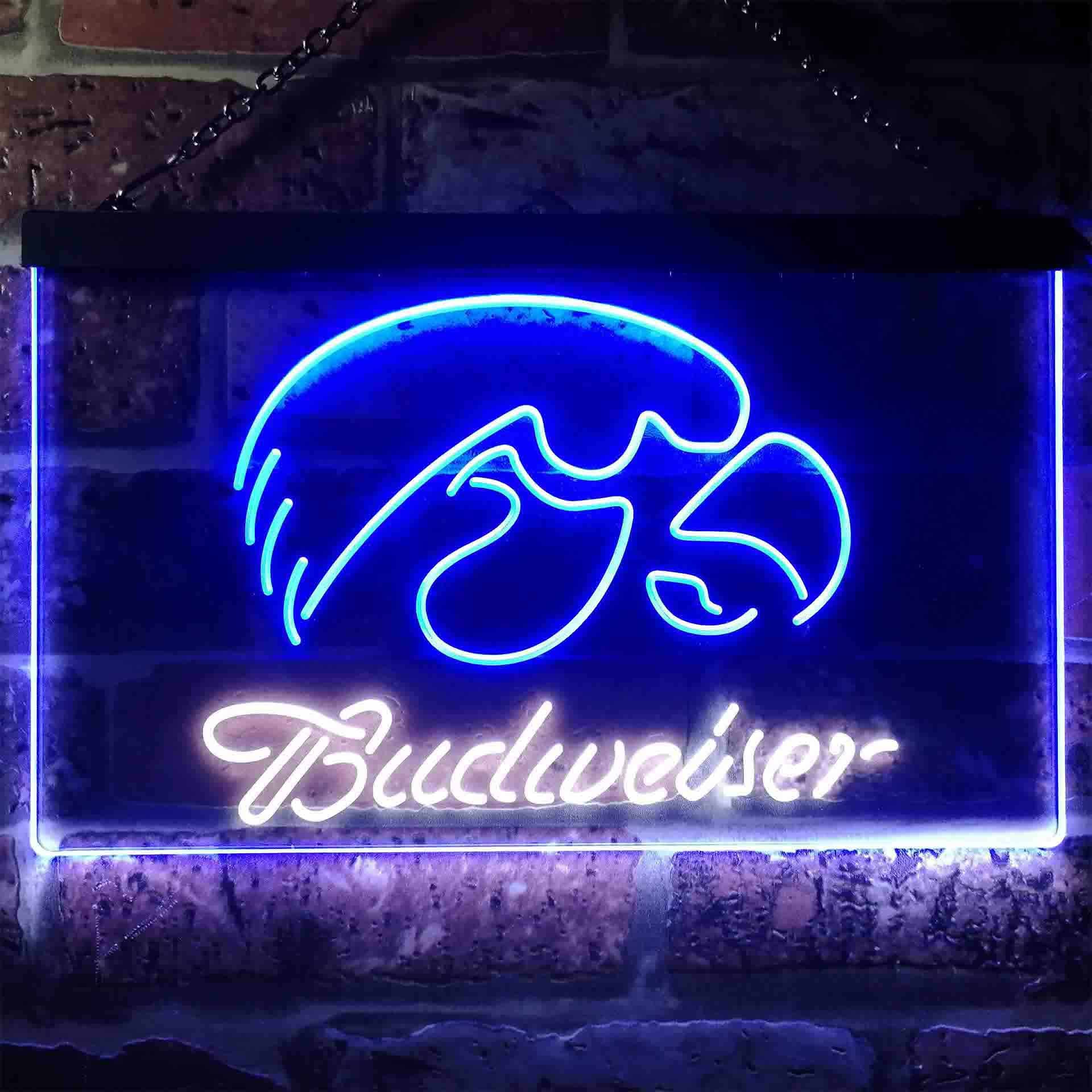 Budweiserss University Of Lowa Club LED Neon Sign