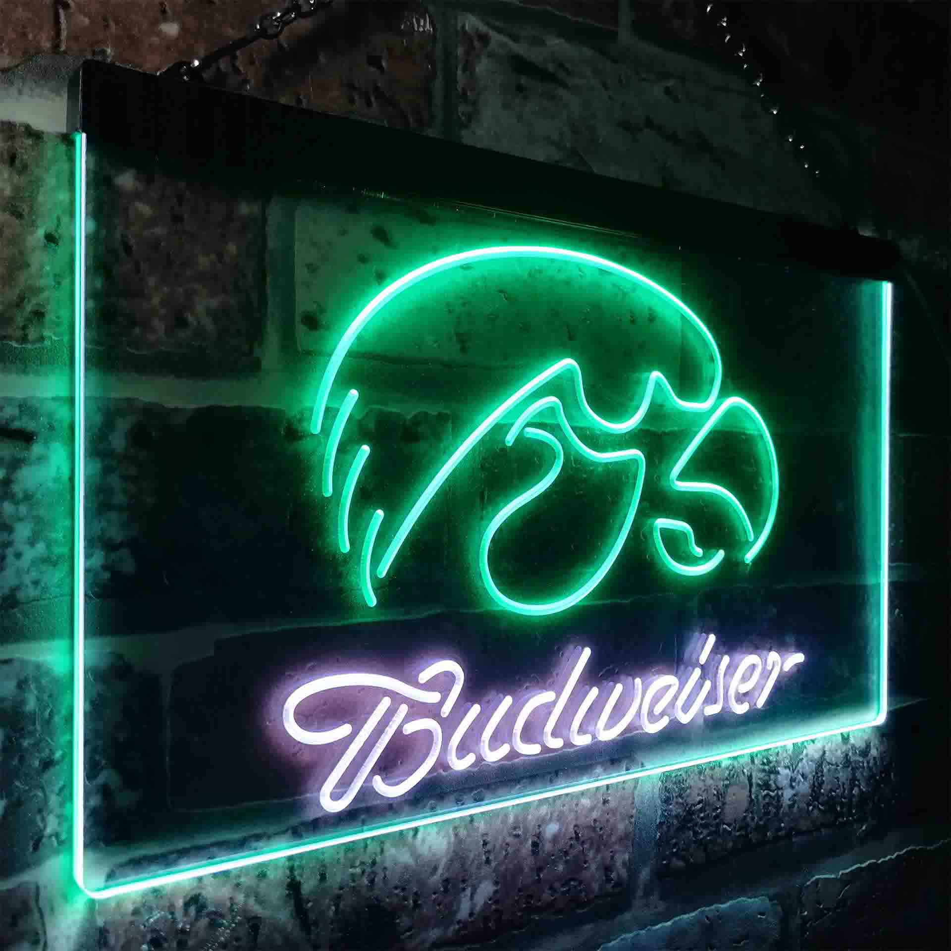 Budweiserss University Of Lowa Club LED Neon Sign