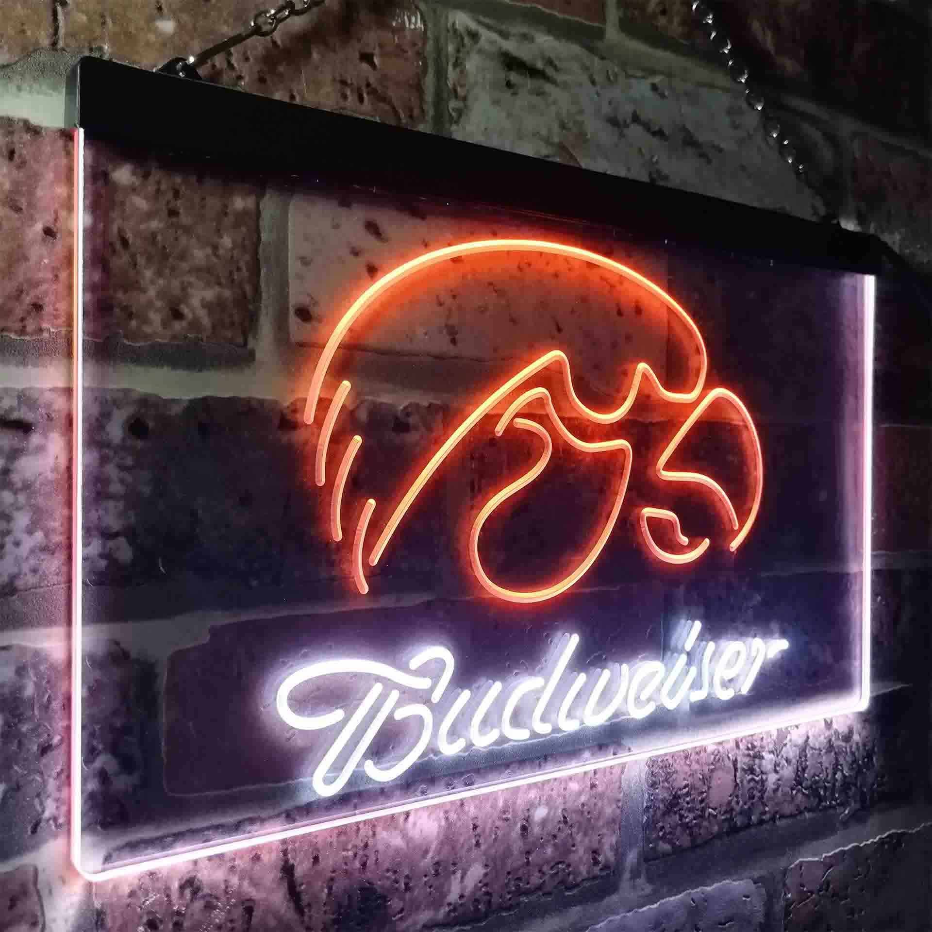 Budweiserss University Of Lowa Club LED Neon Sign