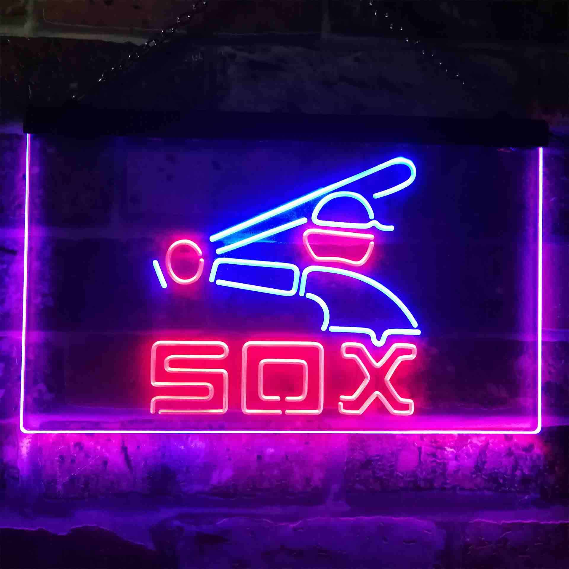 Chicago White League Club Soxs Souvenir Throwback LED Neon Sign