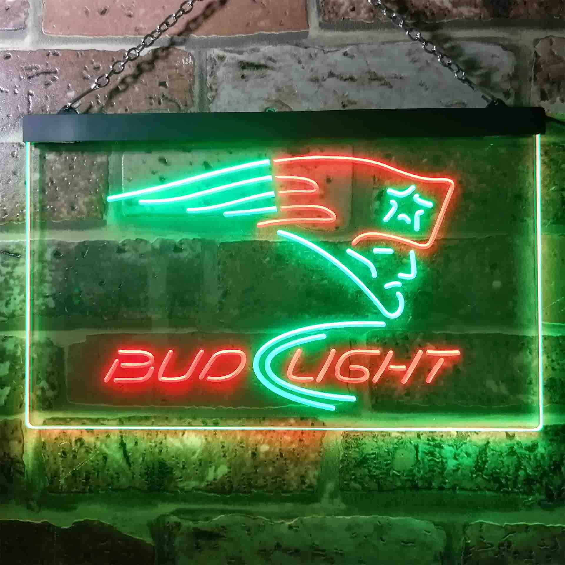 New England Patriots Bud Light LED Neon Sign
