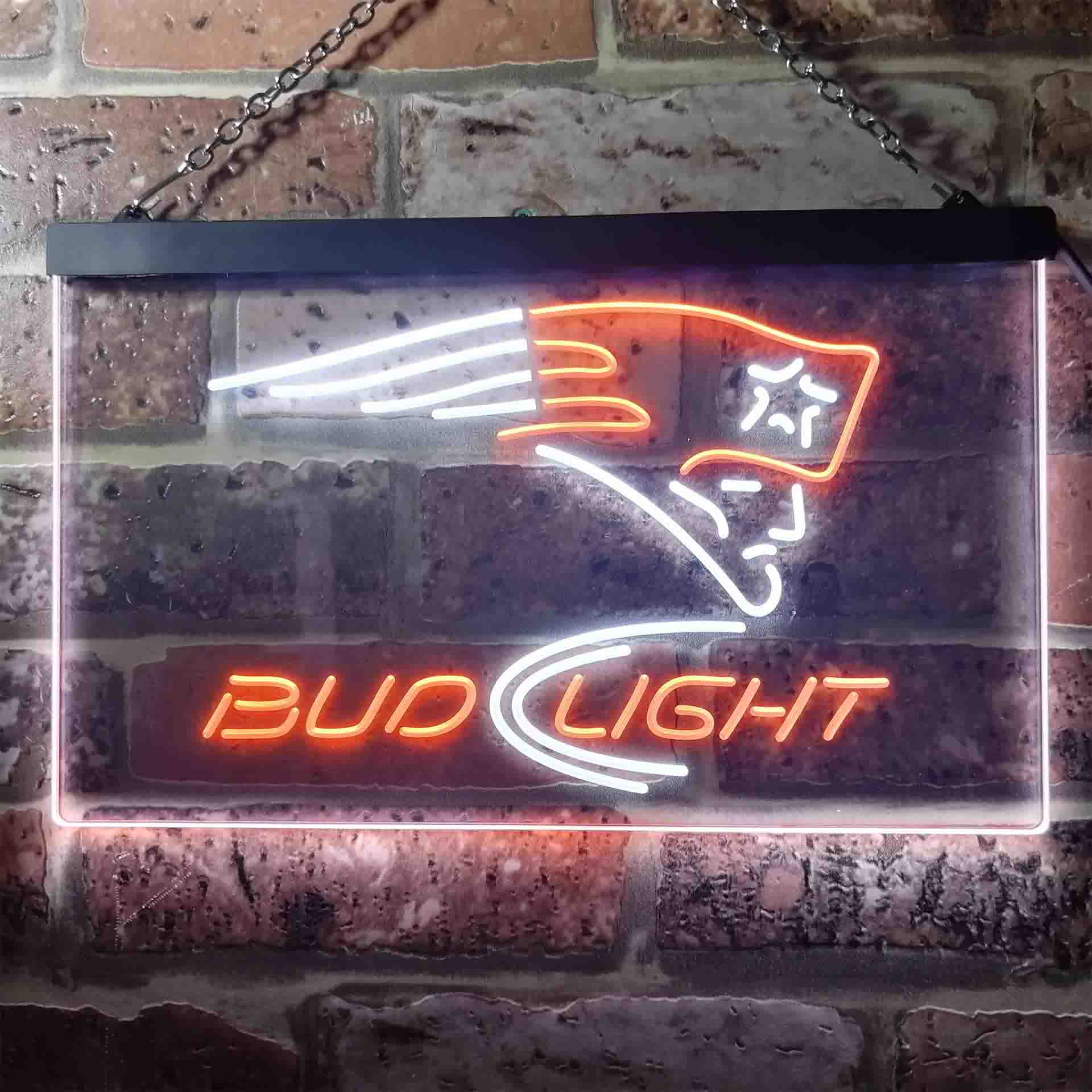 New England Patriots Bud Light LED Neon Sign