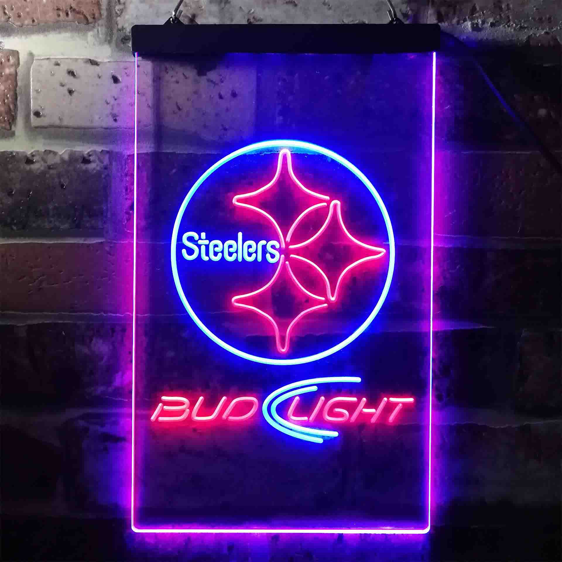 Bud Light Pittsburgh Steelers LED Neon Sign