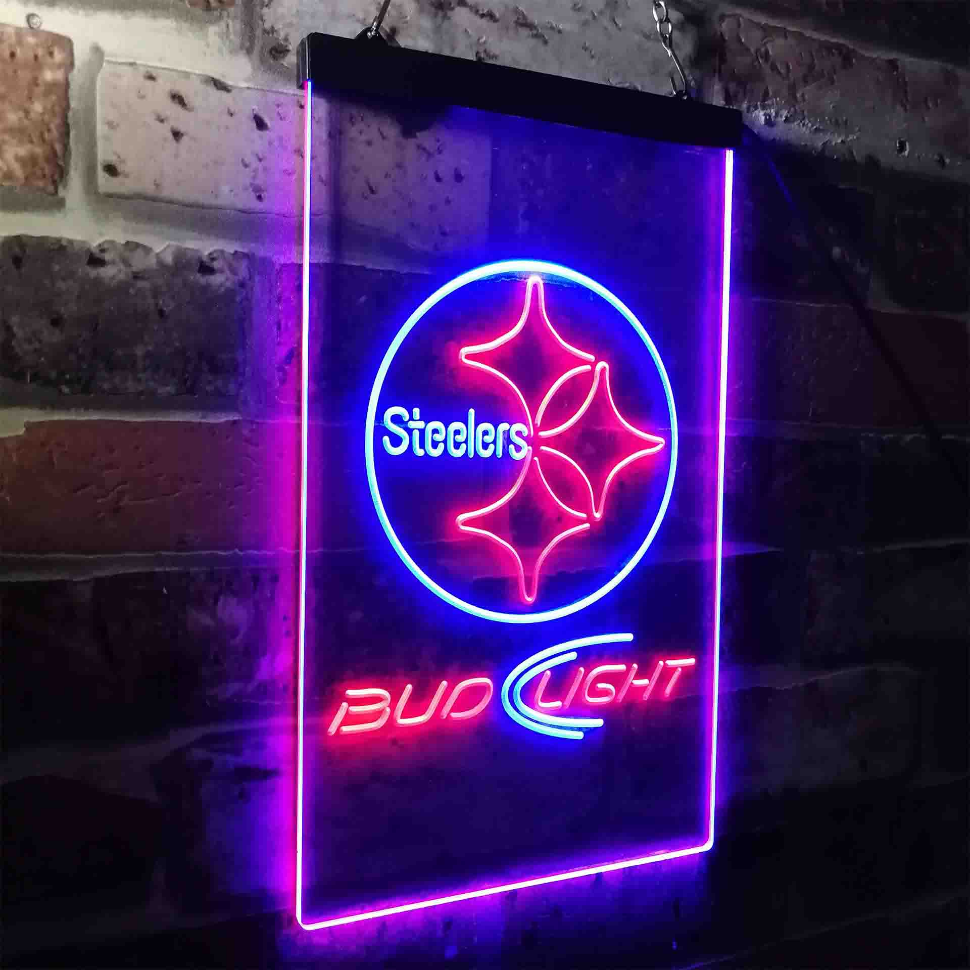 Bud Light Pittsburgh Steelers LED Neon Sign