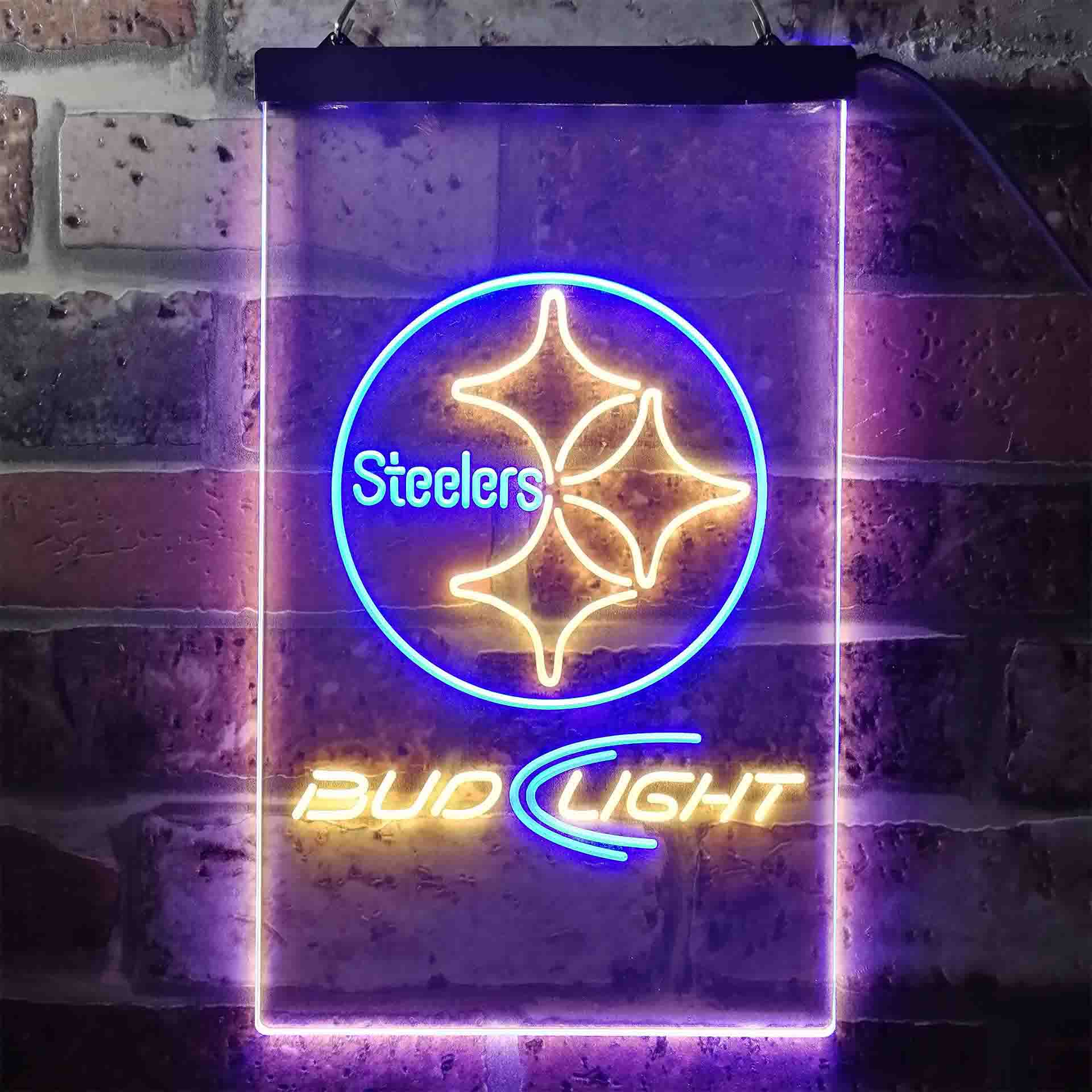 Bud Light Pittsburgh Steelers LED Neon Sign