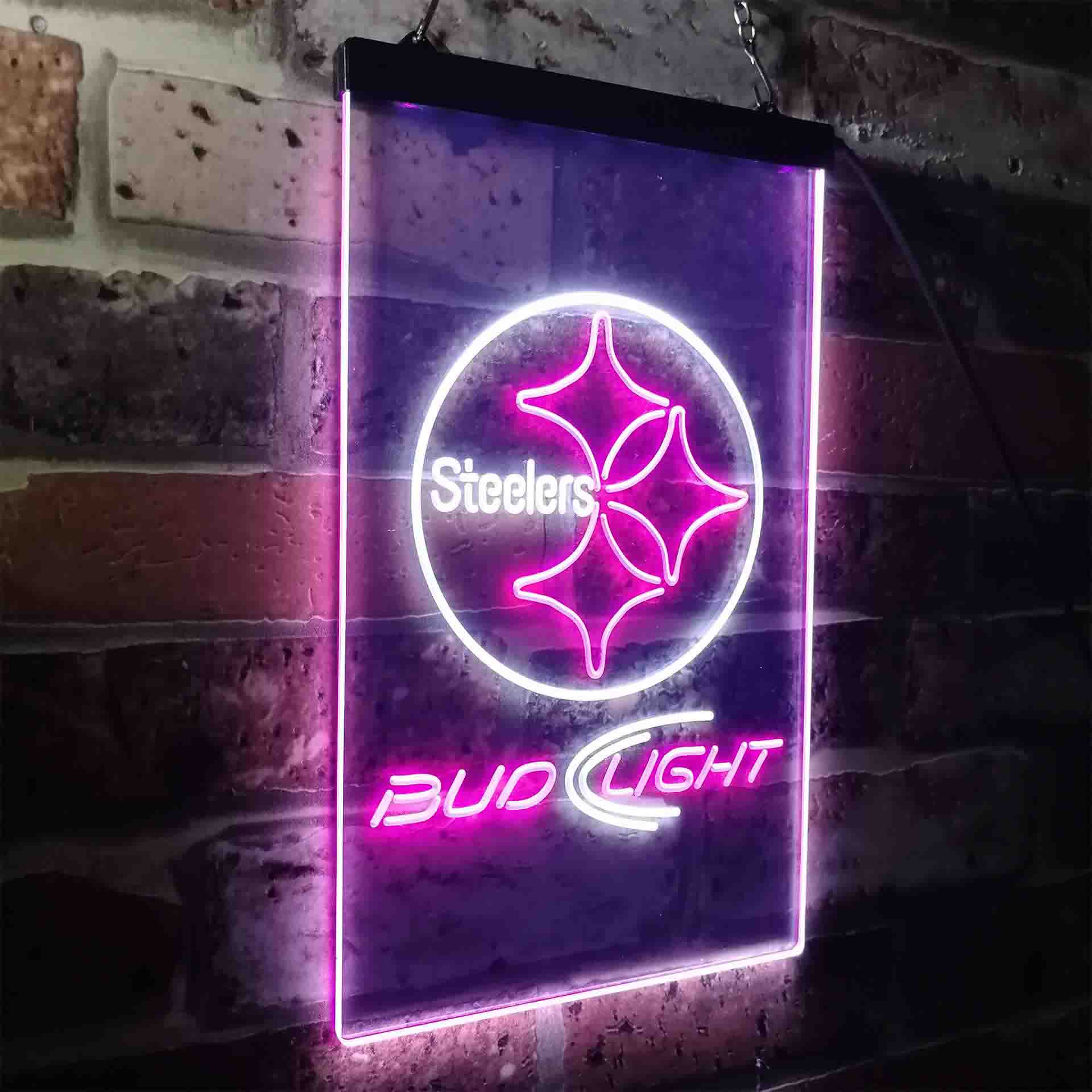 Bud Light Pittsburgh Steelers LED Neon Sign