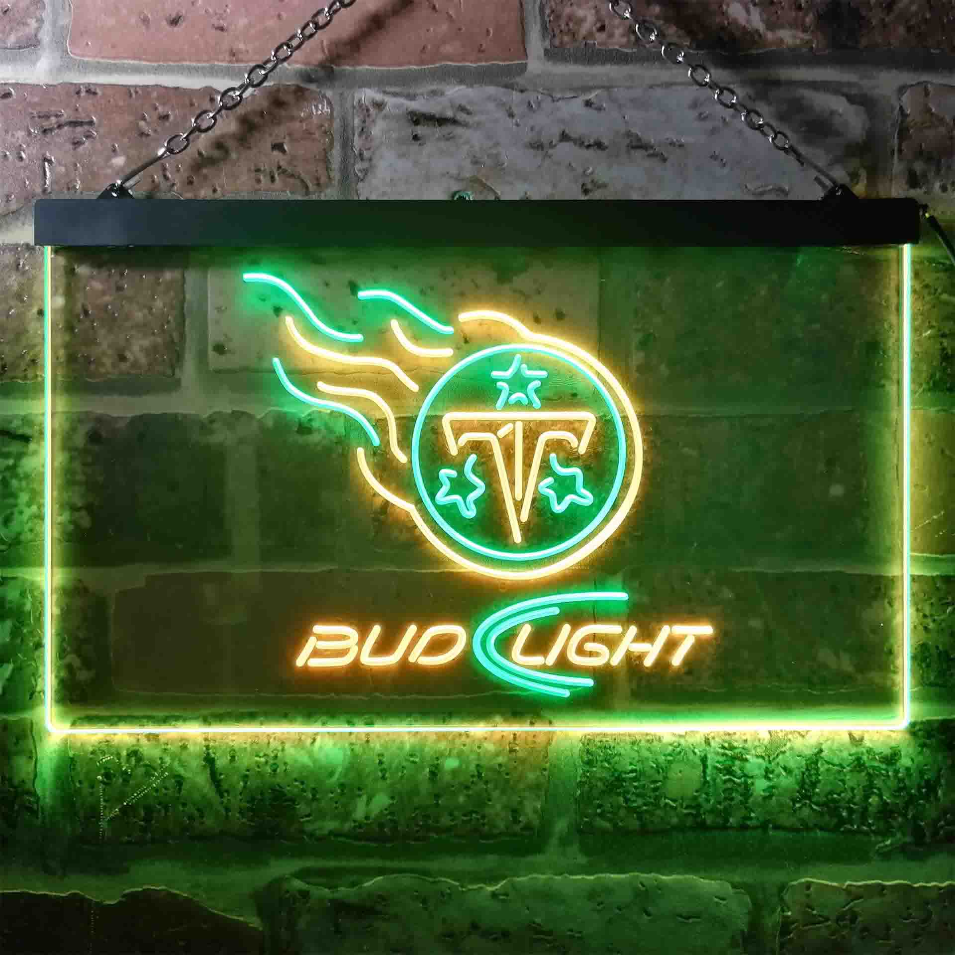 Red Tennessee Titans Bud Light LED Neon Sign