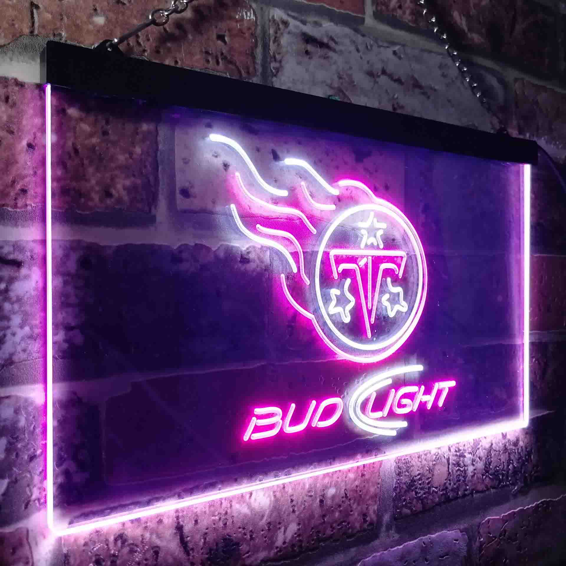Red Tennessee Titans Bud Light LED Neon Sign