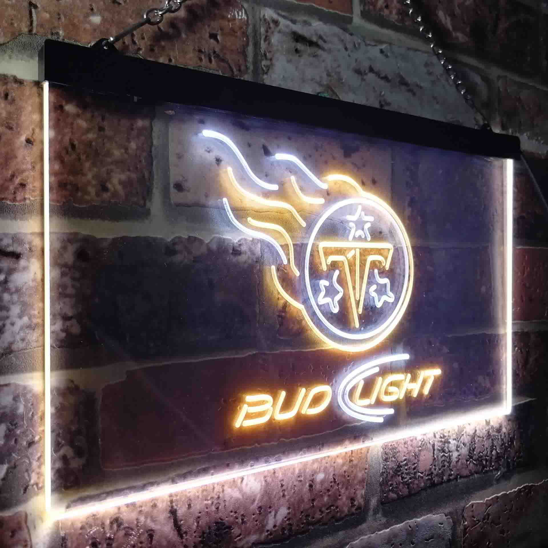 Red Tennessee Titans Bud Light LED Neon Sign
