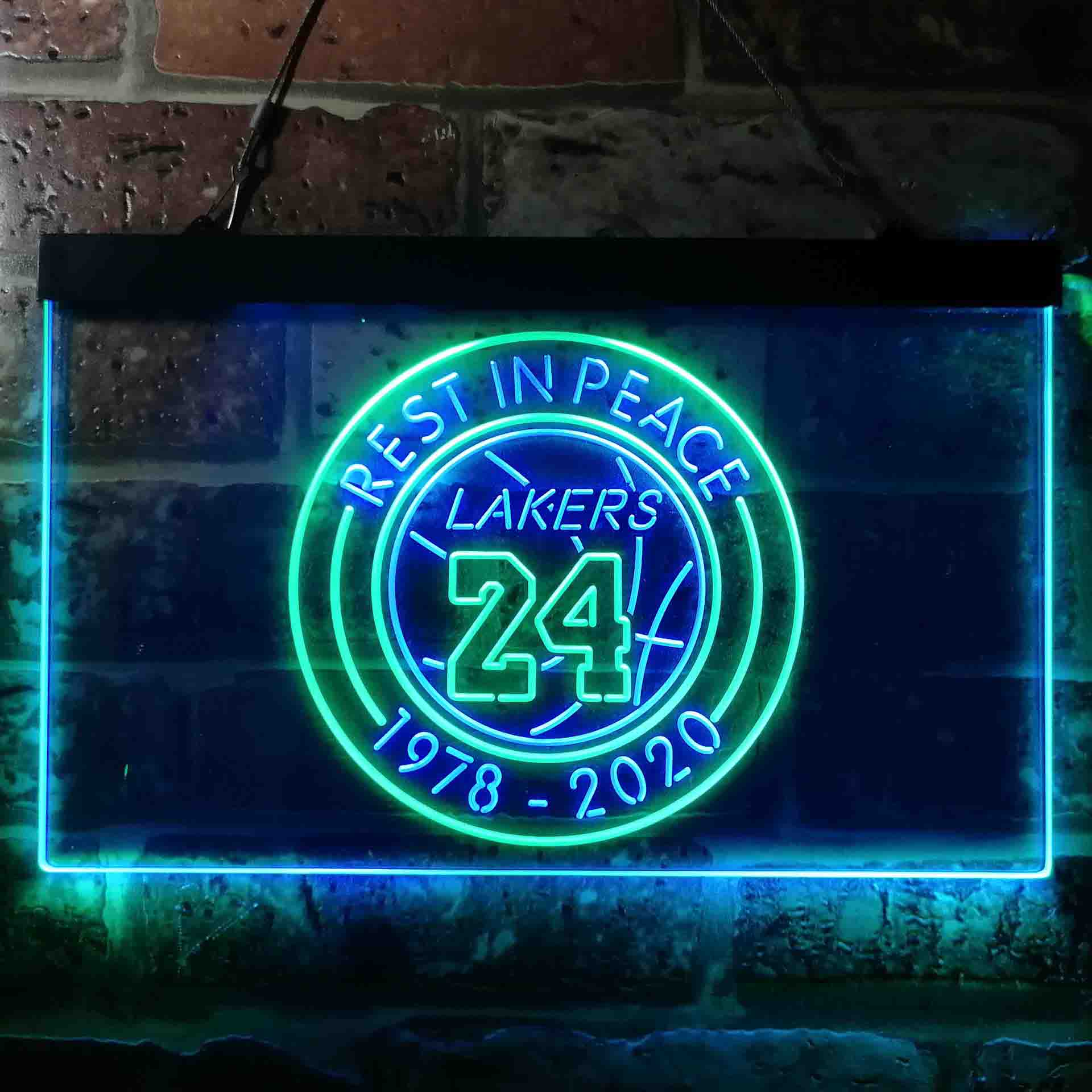 Lakers 24 Rest in Peach 1978-2020 Basketball LED Neon Sign