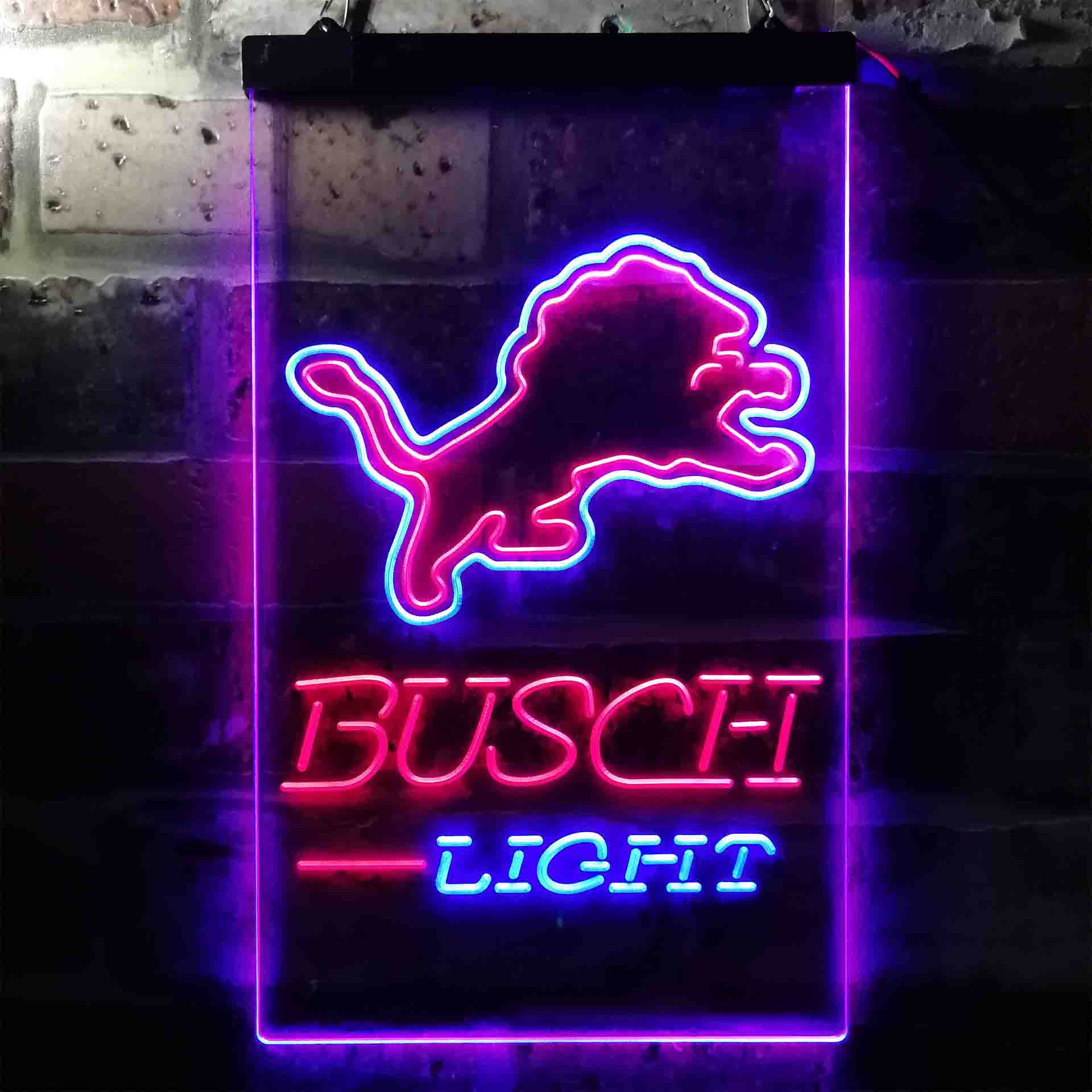 busch light detroit lion LED Neon Sign
