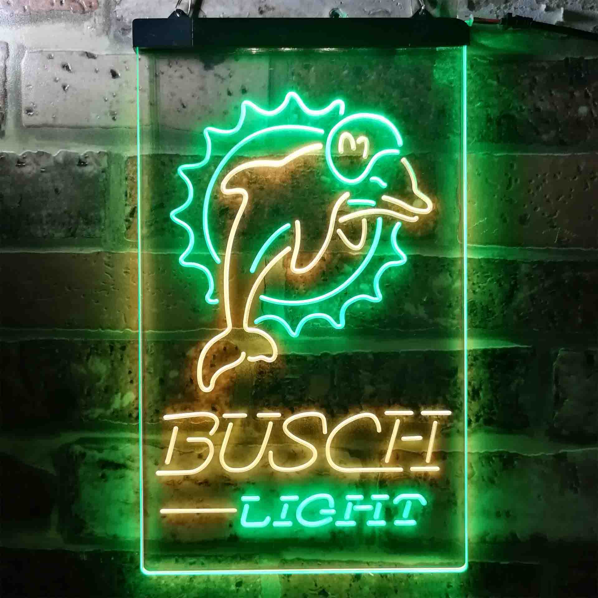 Miami Dolphins Busch Light LED Neon Sign
