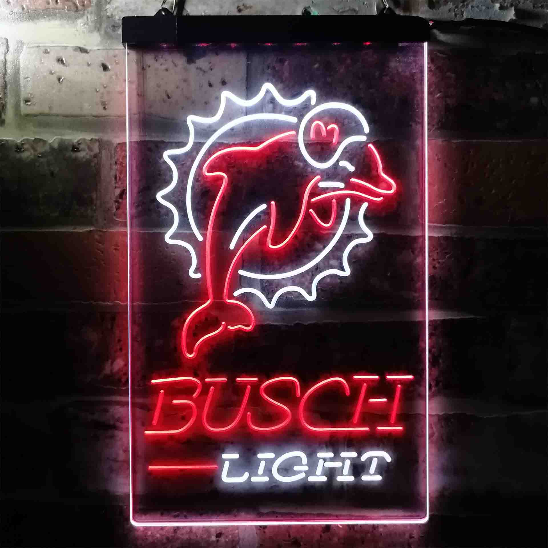 Miami Dolphins Busch Light LED Neon Sign