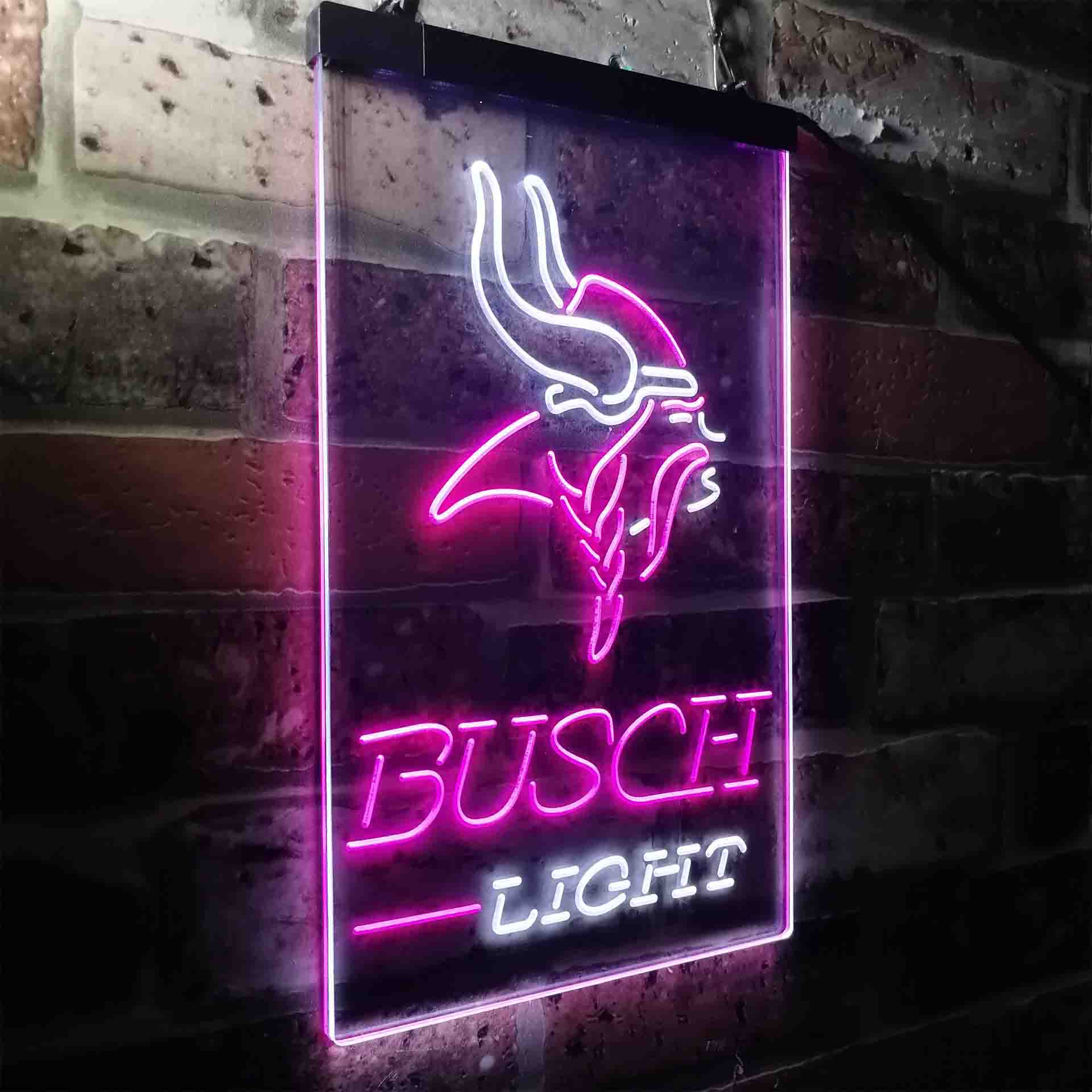 Minnesota Vikings Busch Light LED Neon Sign