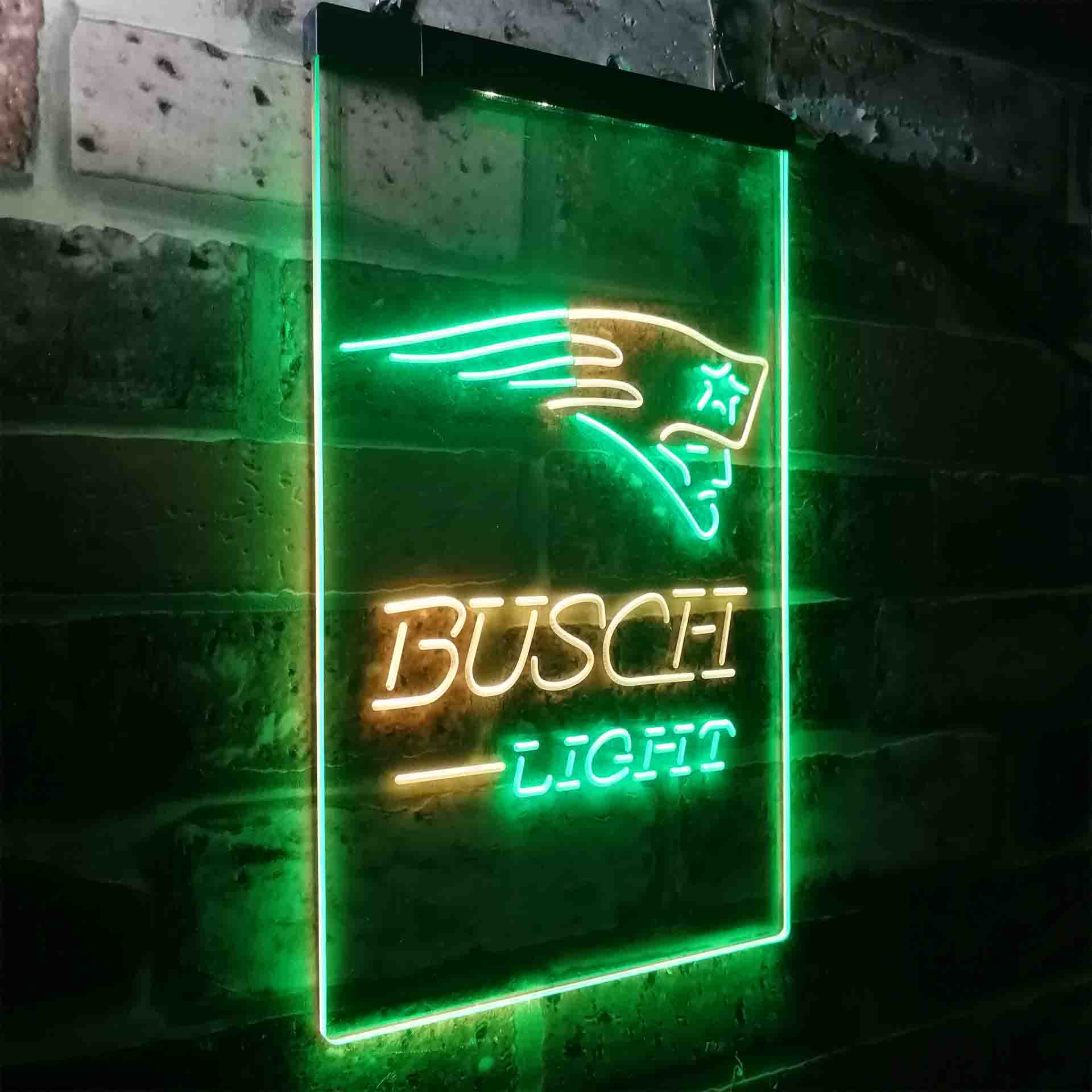 New England Patri Busch Light LED Neon Sign