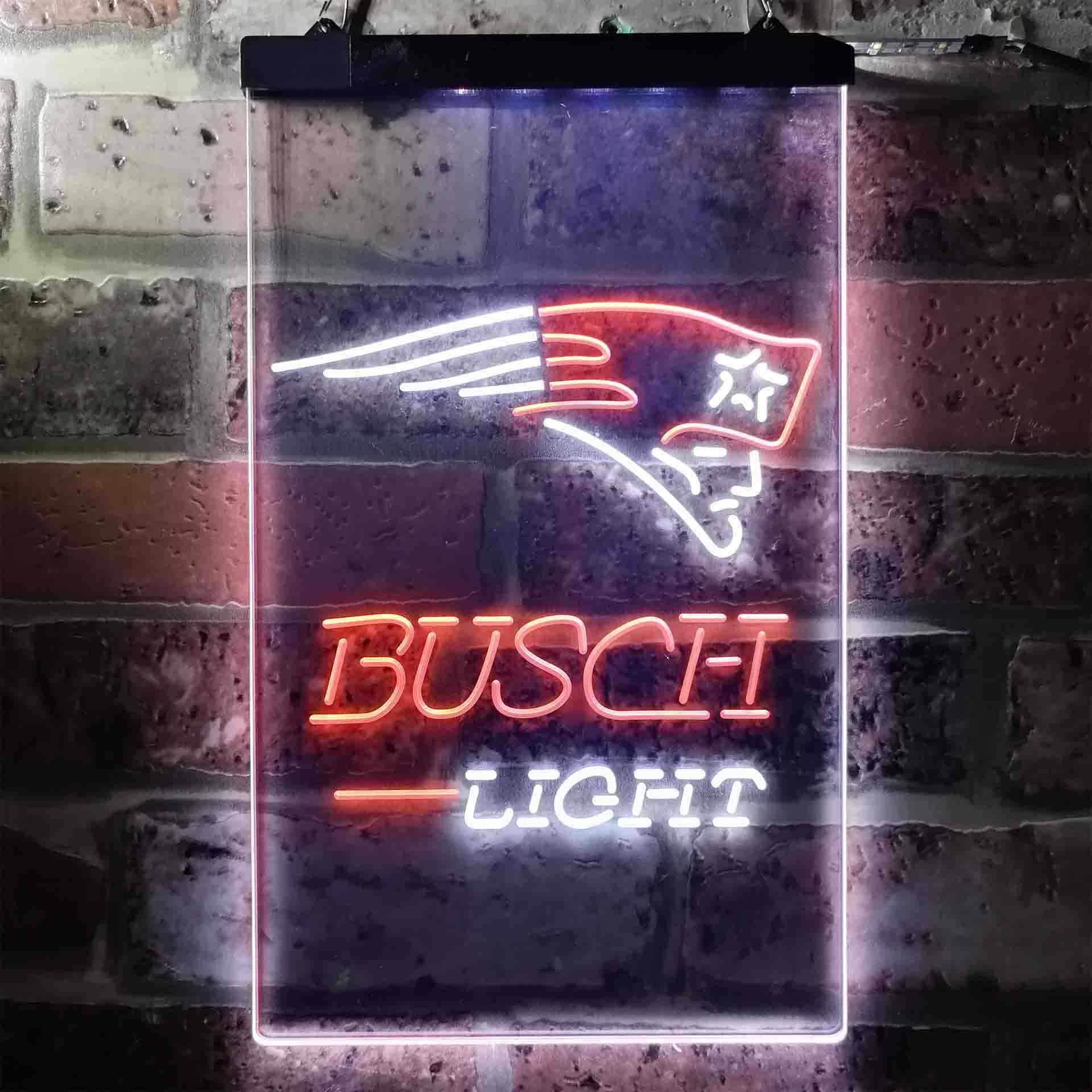 New England Patri Busch Light LED Neon Sign