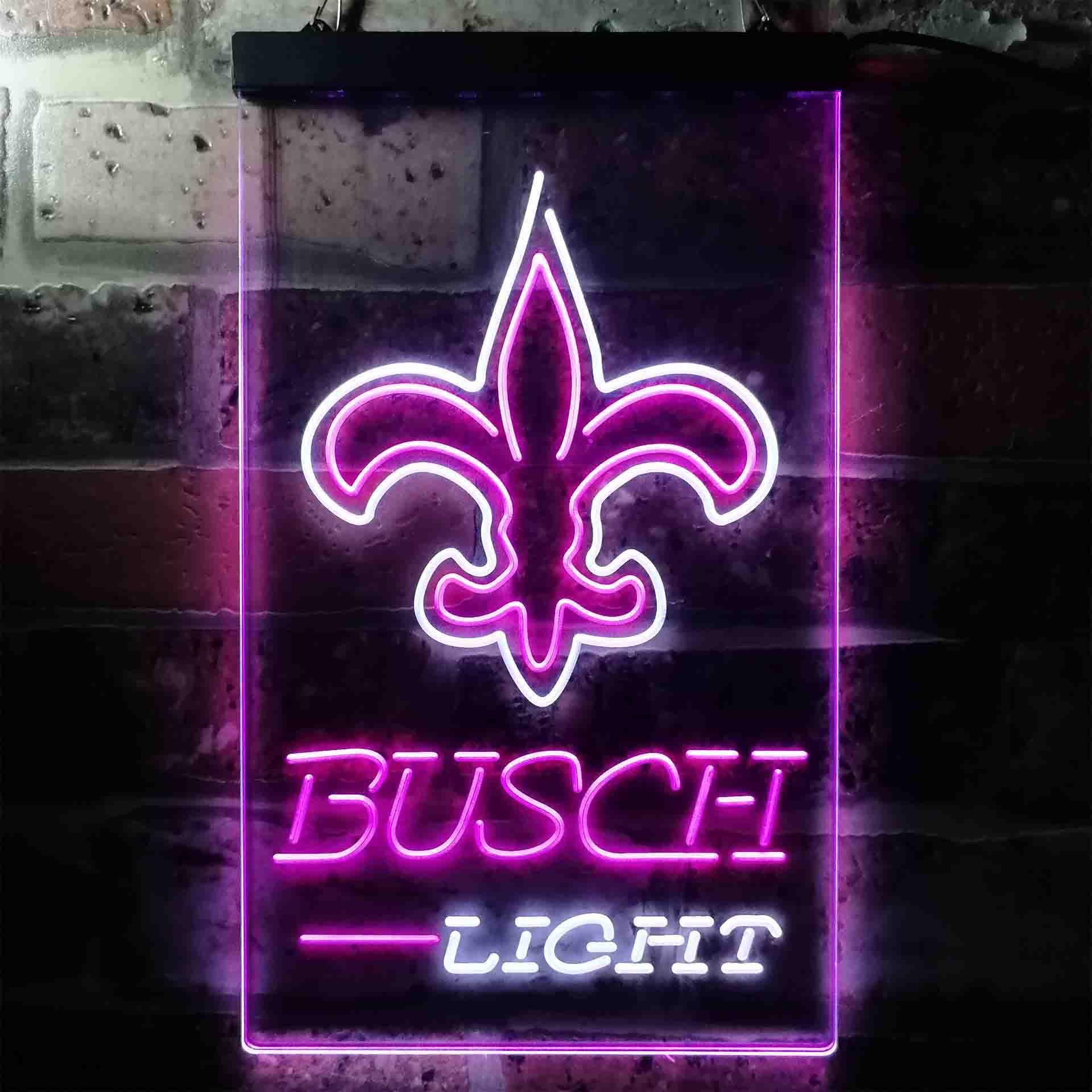 New Orleans Saints Busch Light LED Neon Sign