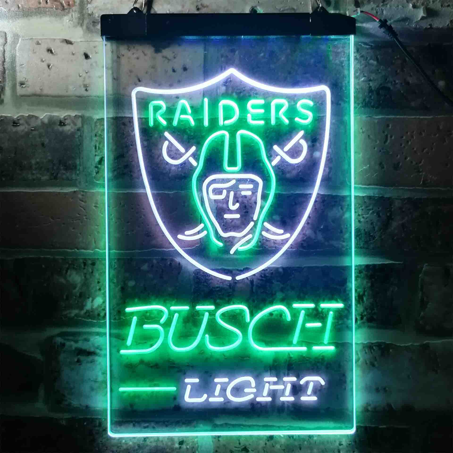 Oakland Raiders Busch Light LED Neon Sign