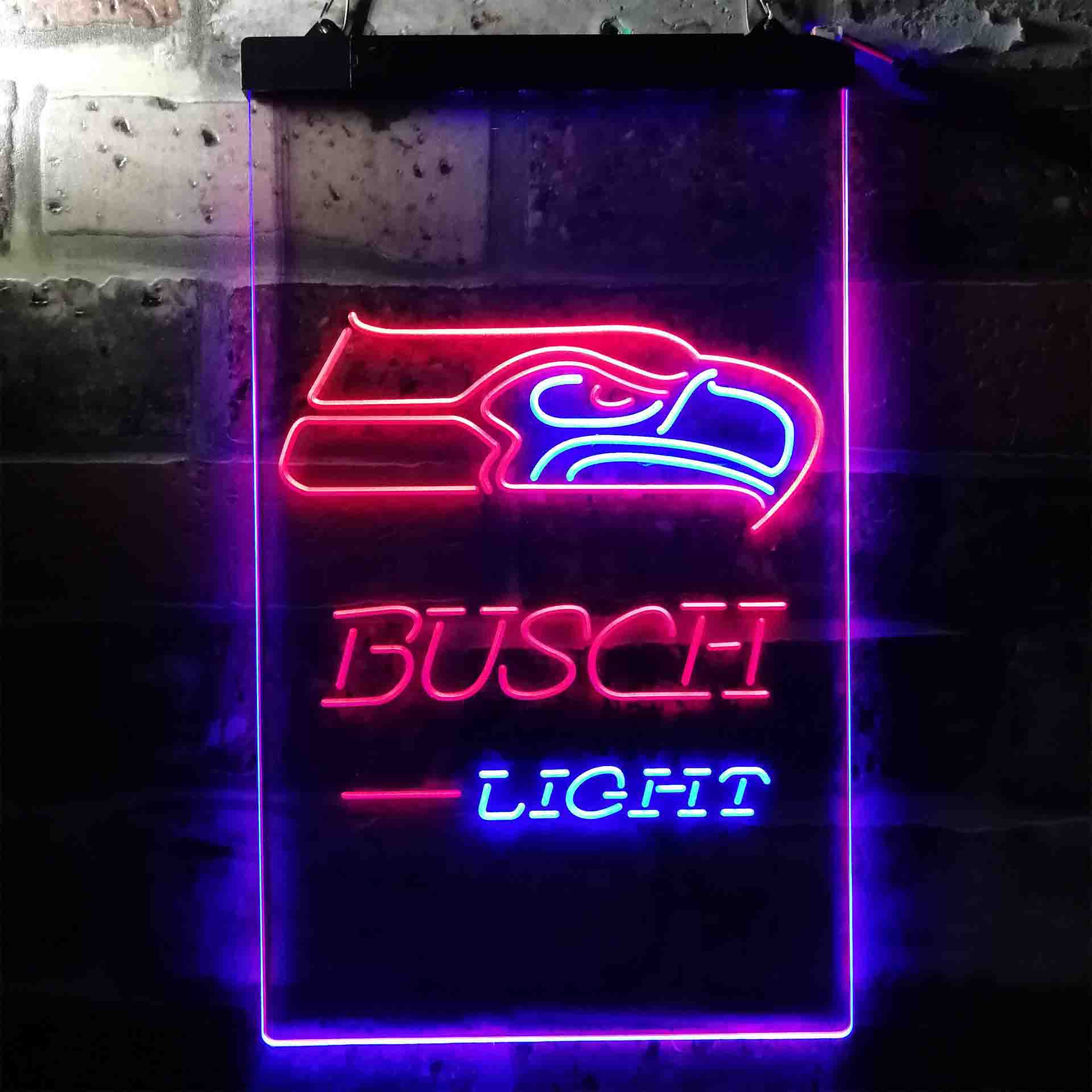 Seattle Seahawks Busch Light LED Neon Sign