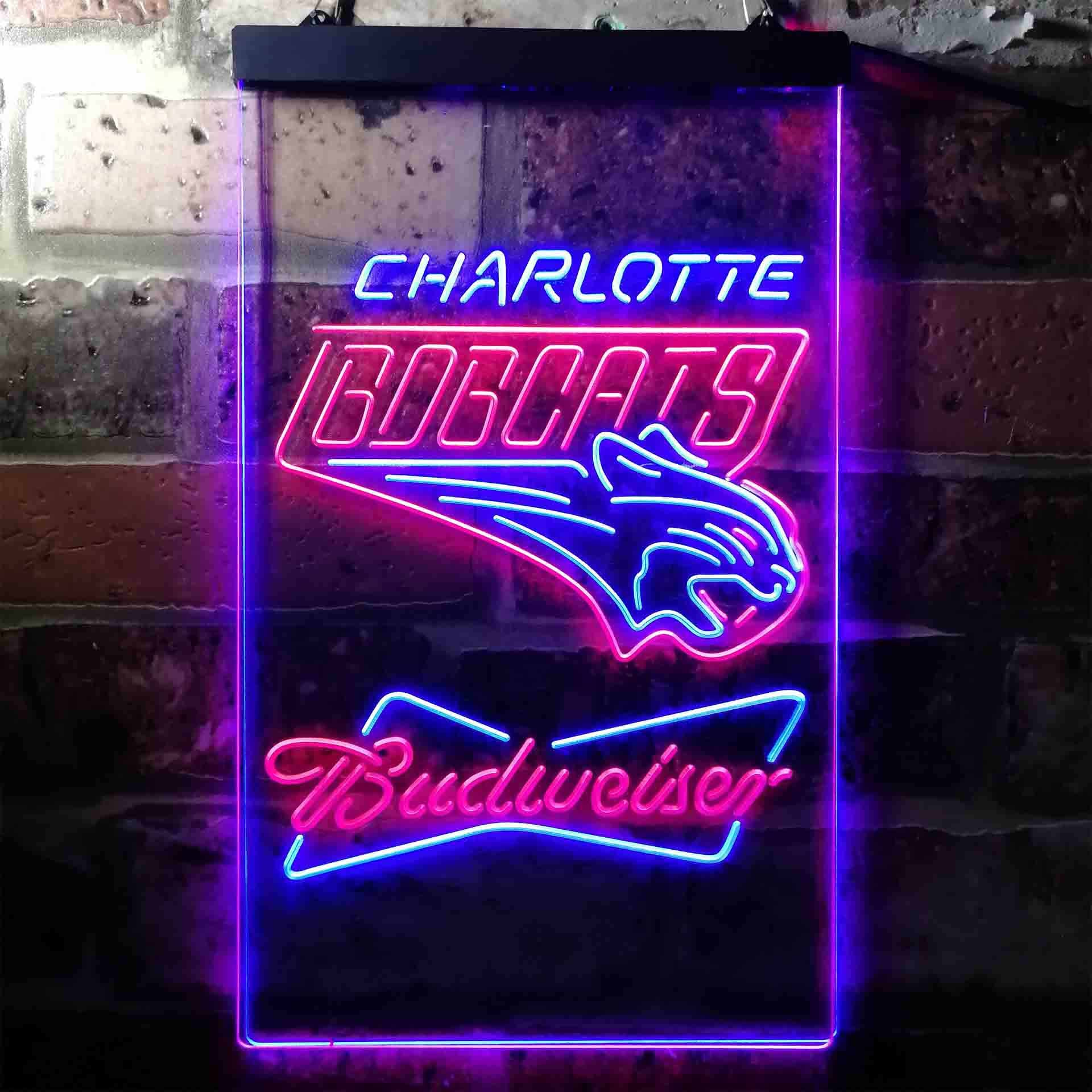 Charlotte Bobcat Budweiser LED Neon Sign