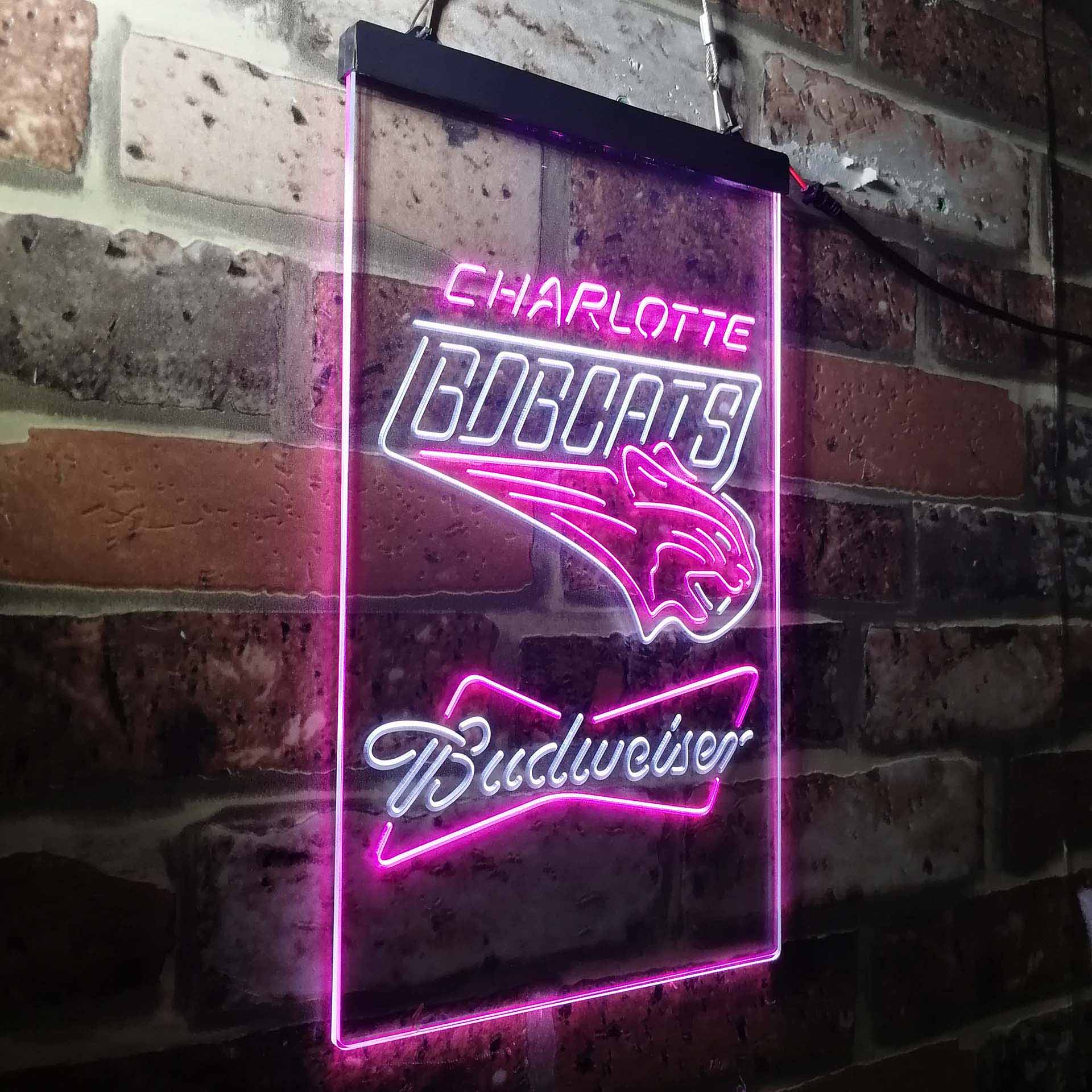 Charlotte Bobcat Budweiser LED Neon Sign