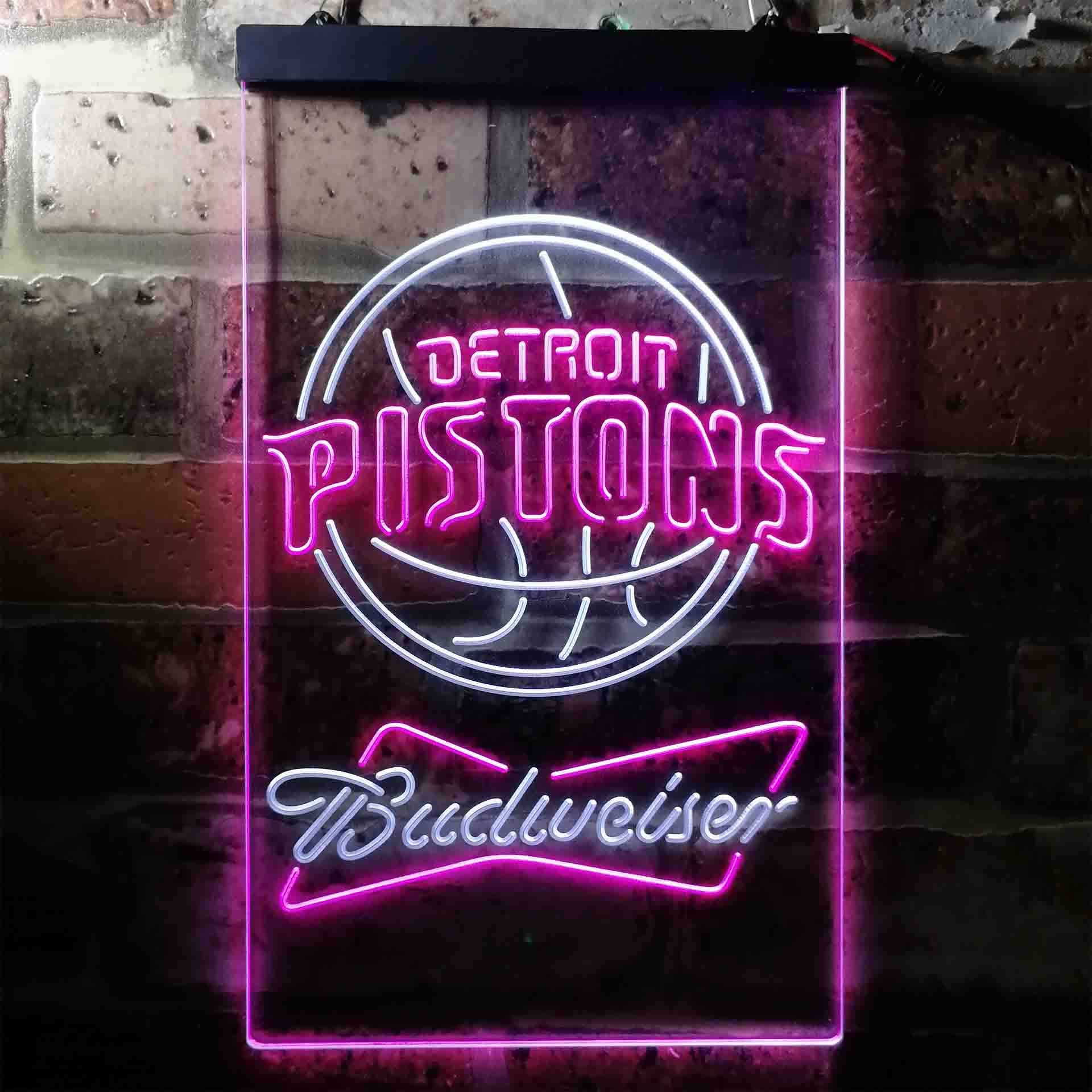 Detroit Pistons Budweiser  LED Neon Sign