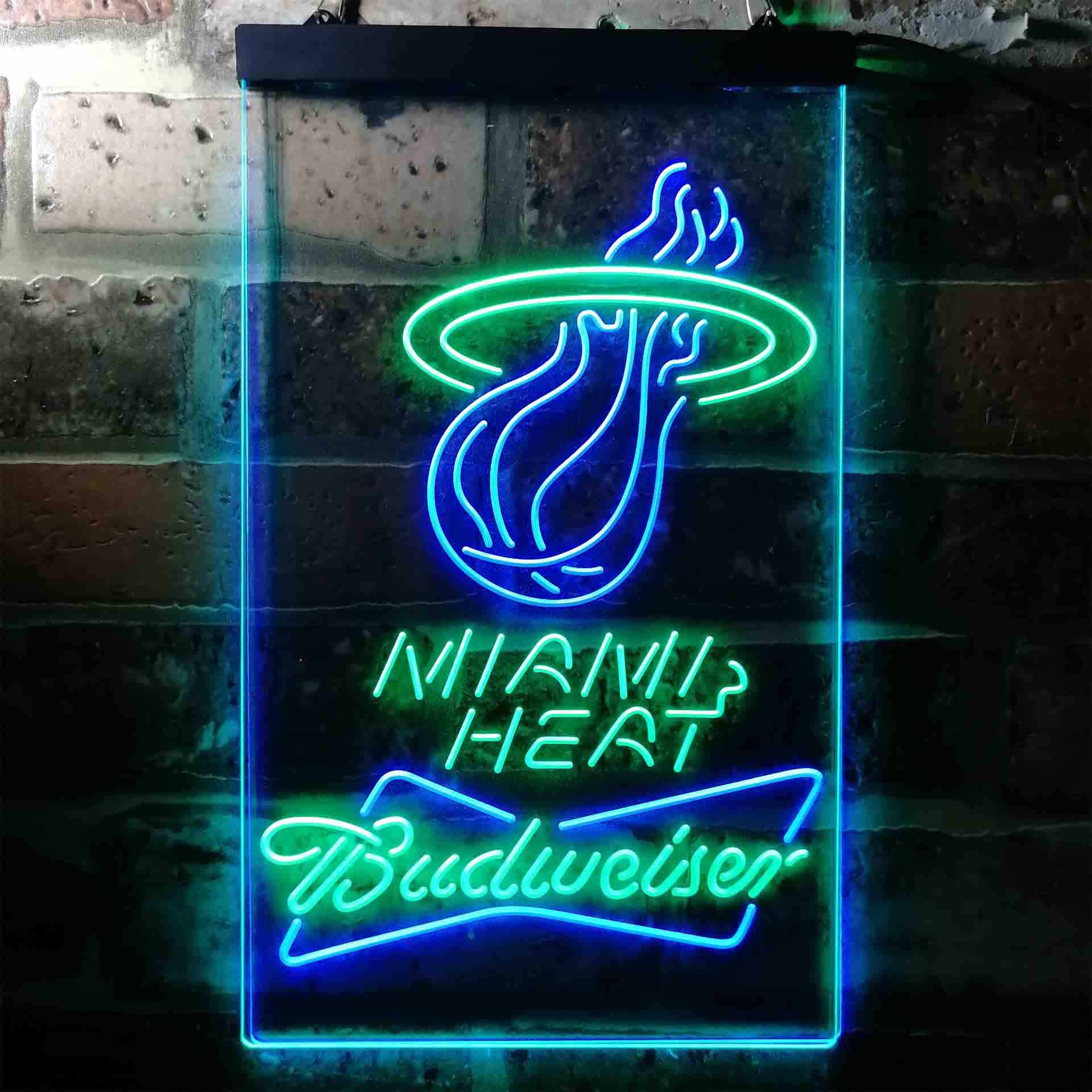Miami Heat Budweiser Beer LED Neon Sign