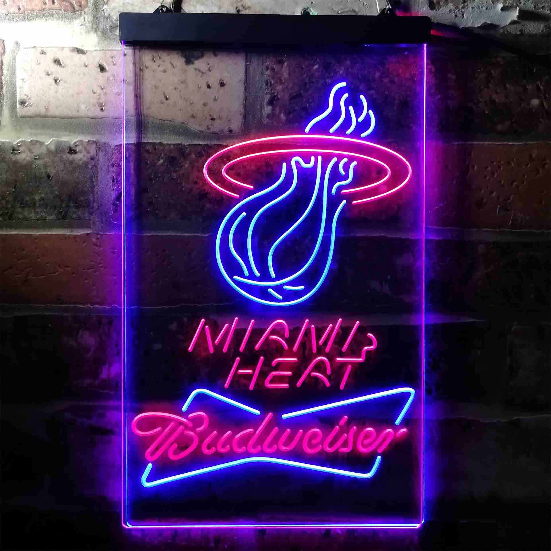 Miami Heat Budweiser Beer LED Neon Sign