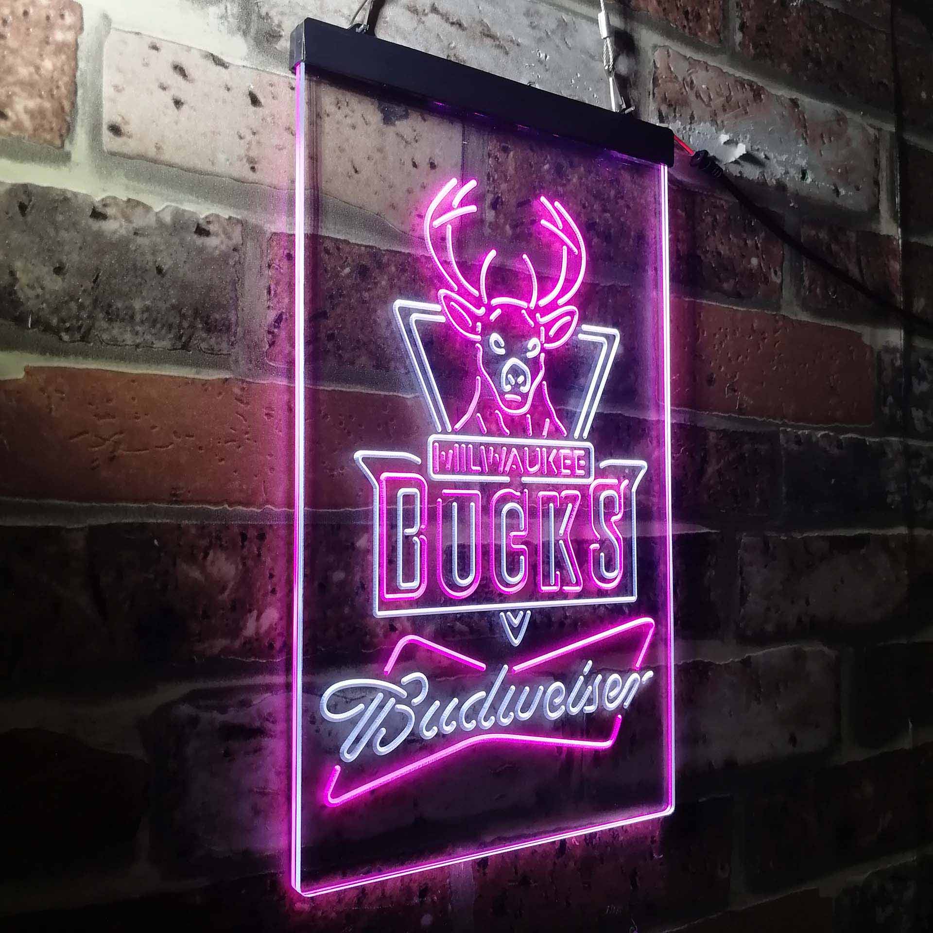 Milwaukee Bucks Budweiser LED Neon Sign