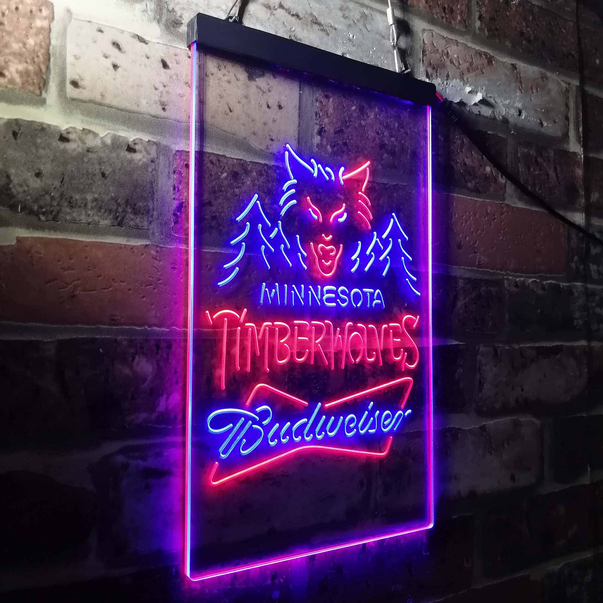 Minnesota Timberwolves Budweiser LED Neon Sign