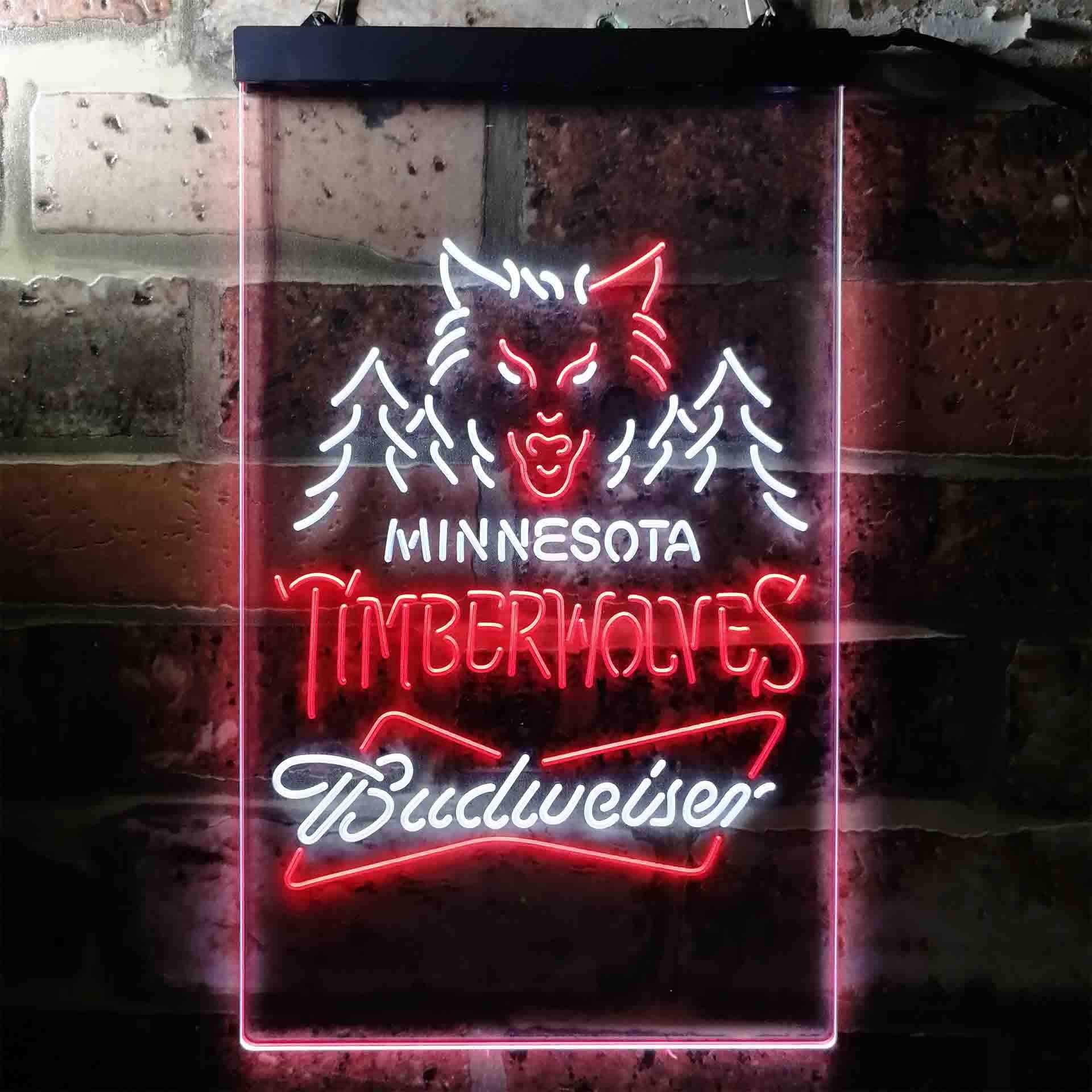 Minnesota Timberwolves Budweiser LED Neon Sign