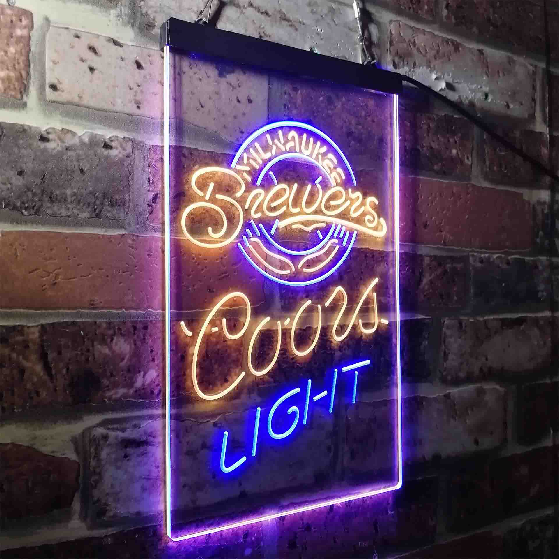 Milwaukee Brewers Coors Light LED Neon Sign