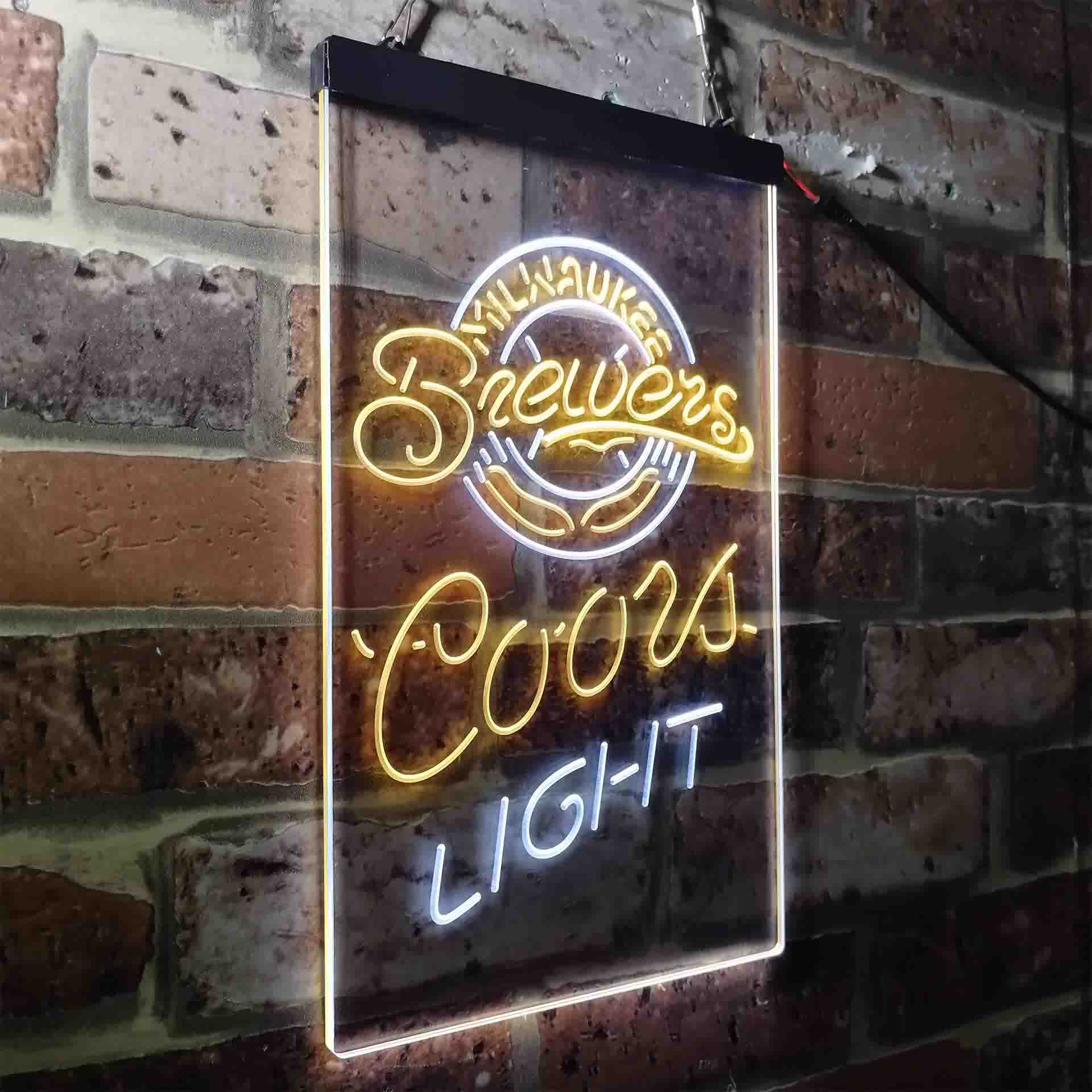 Milwaukee Brewers Coors Light LED Neon Sign