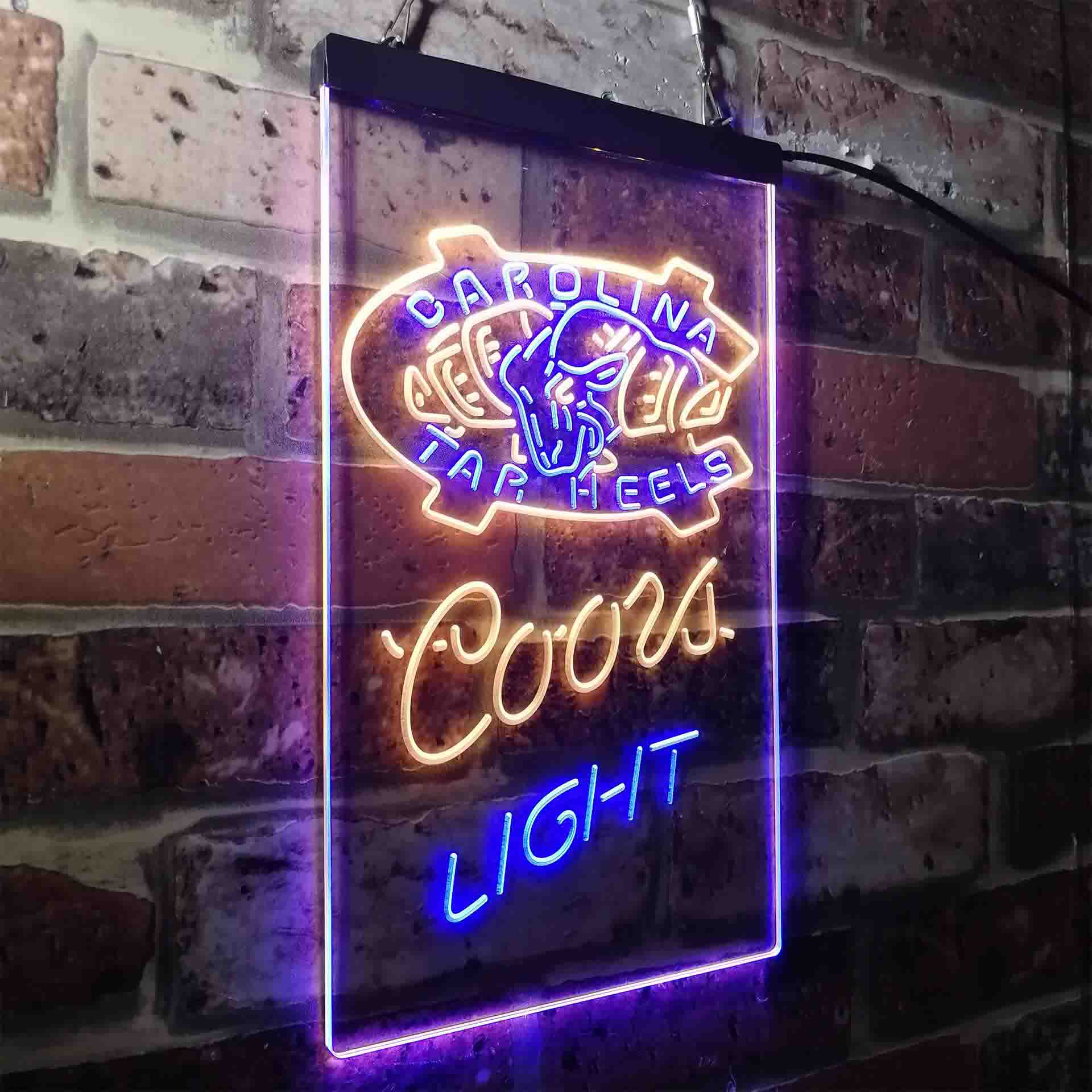 North Carolina Tar Heels Coors Light LED Neon Sign