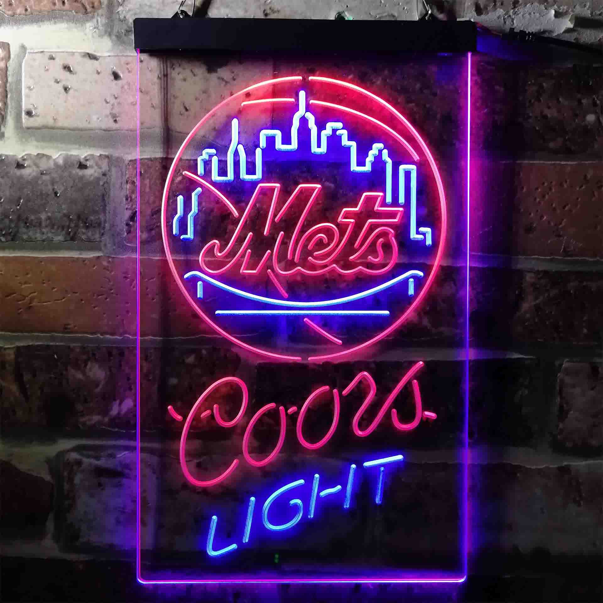 Coors Light Beer Baseball NYM LED Neon Sign