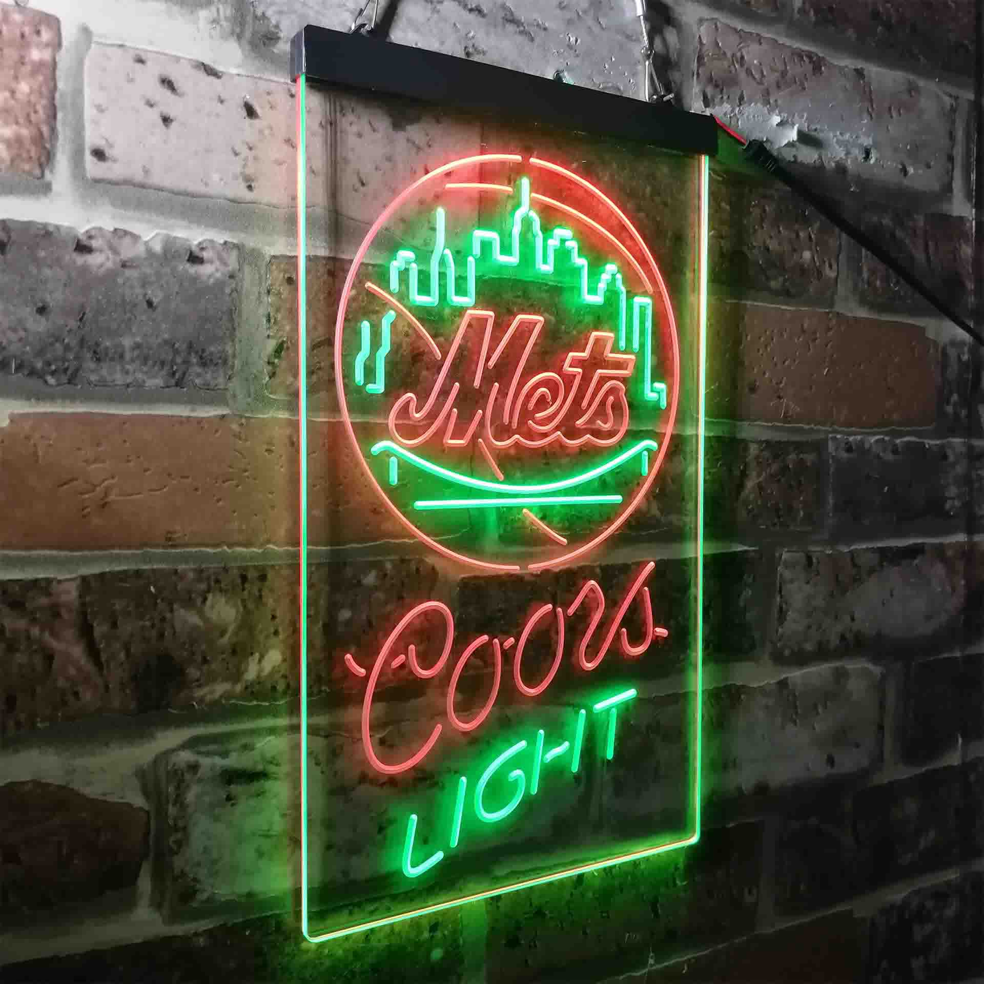 Coors Light Beer Baseball NYM LED Neon Sign