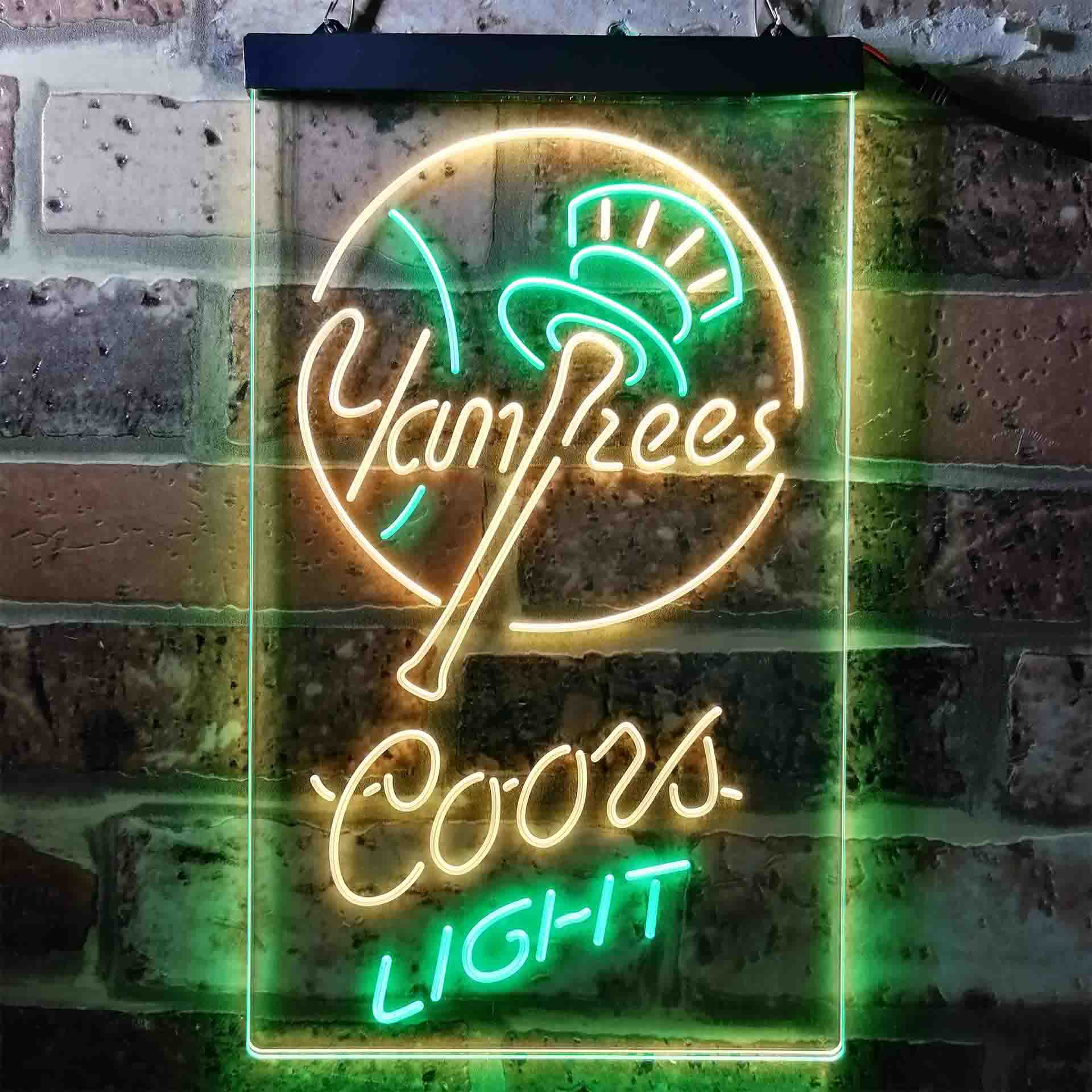 Coors Light Beer Baseball NYY LED Neon Sign