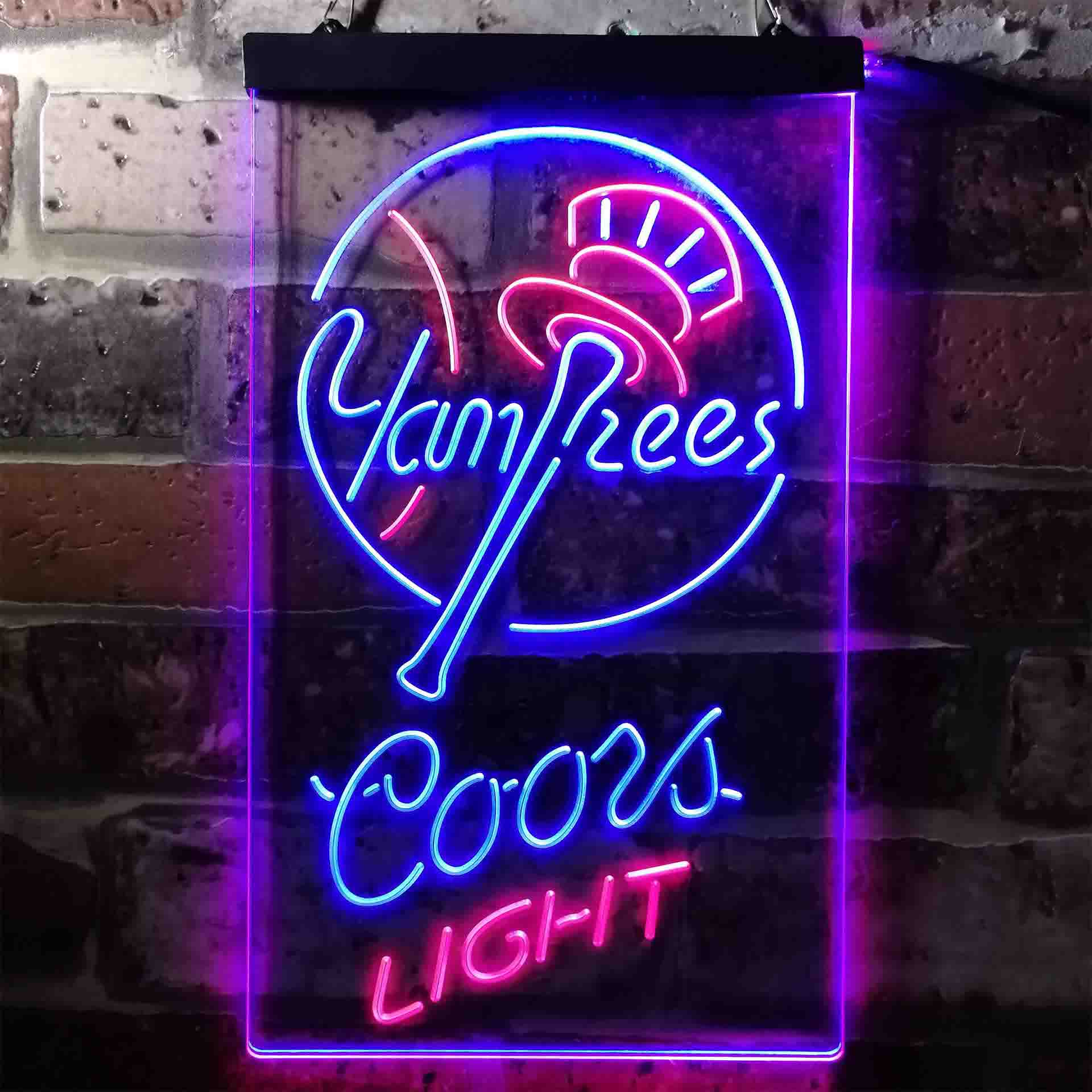 Coors Light Beer Baseball NYY LED Neon Sign